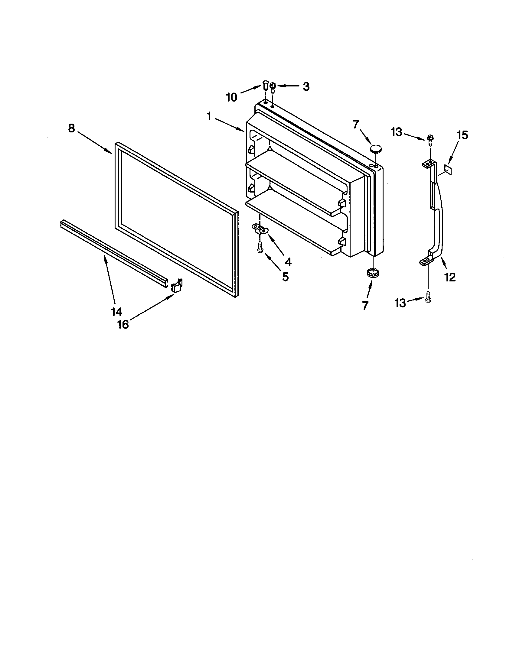 Kenmore 10668852990 freezer door diagram