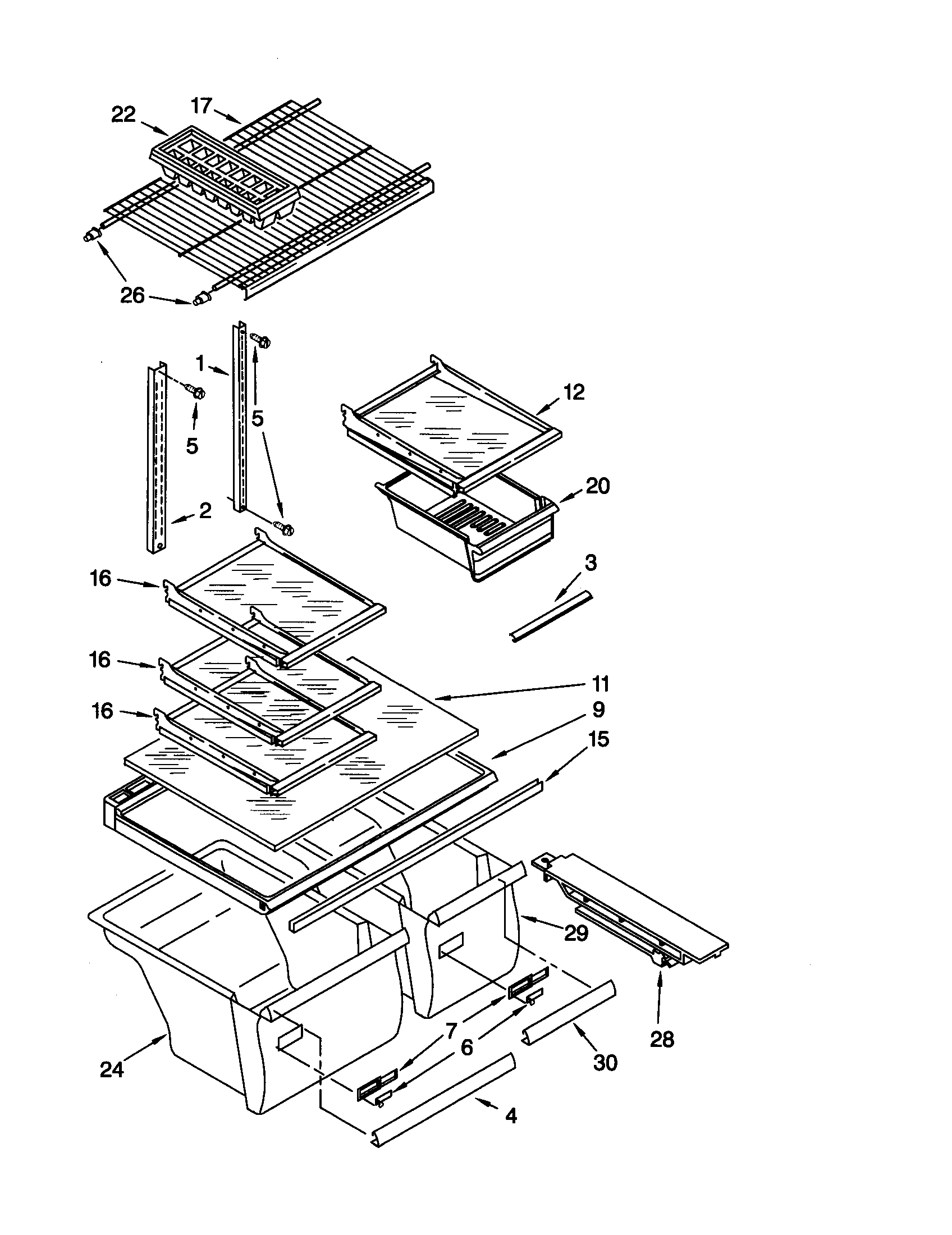 Kenmore 10668852990 shelf diagram