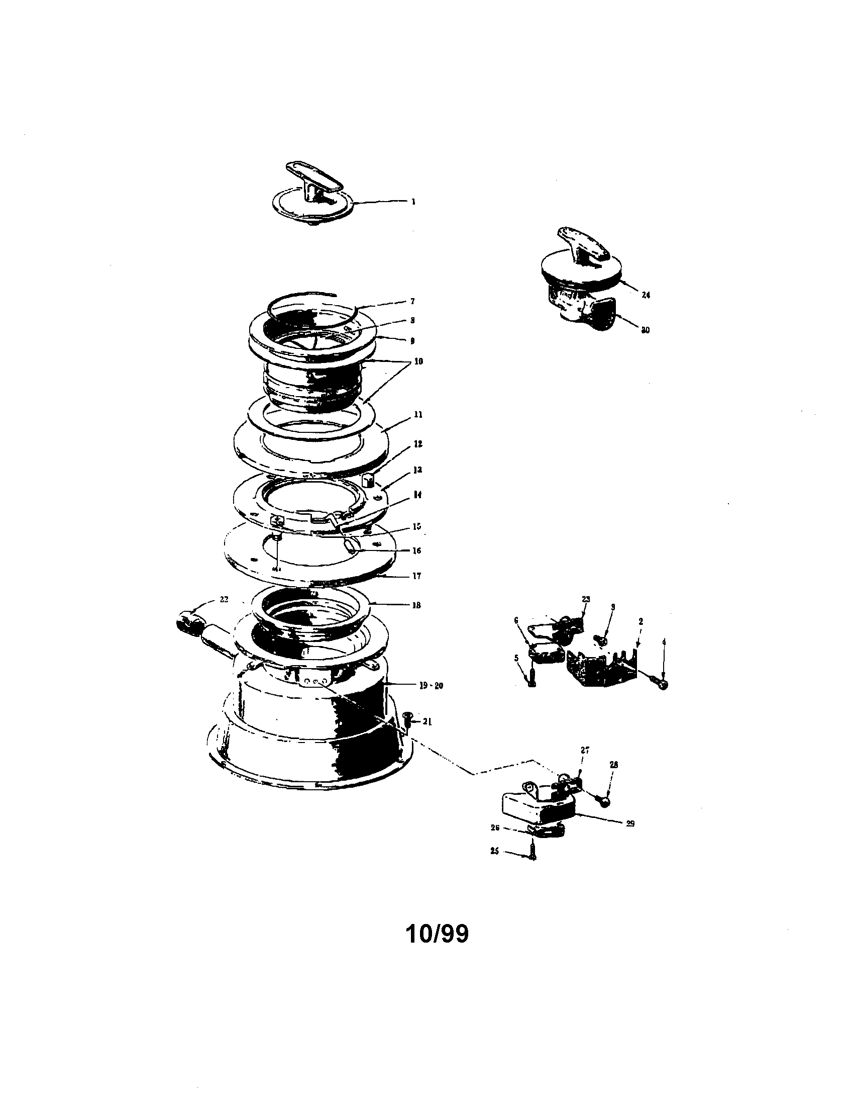 KitchenAid ML-42131 upper housing unit diagram