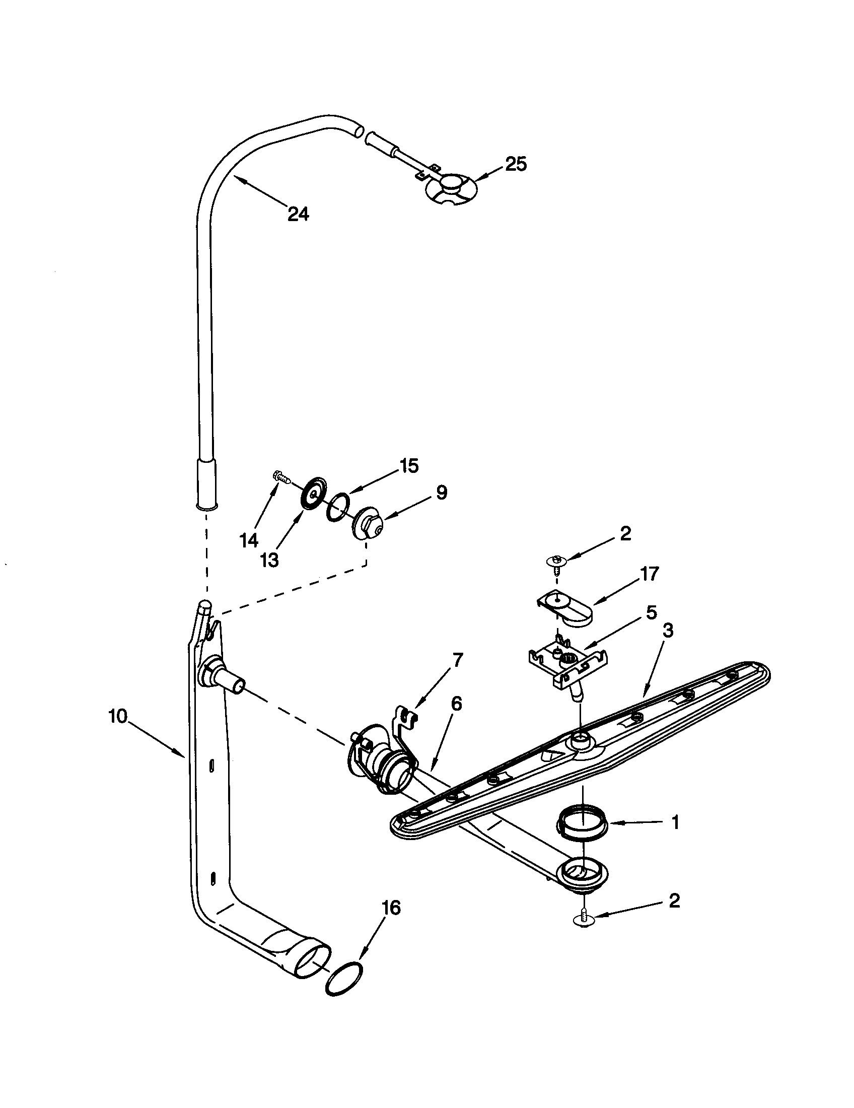 Kenmore 66515973992 upper wash and rinse diagram