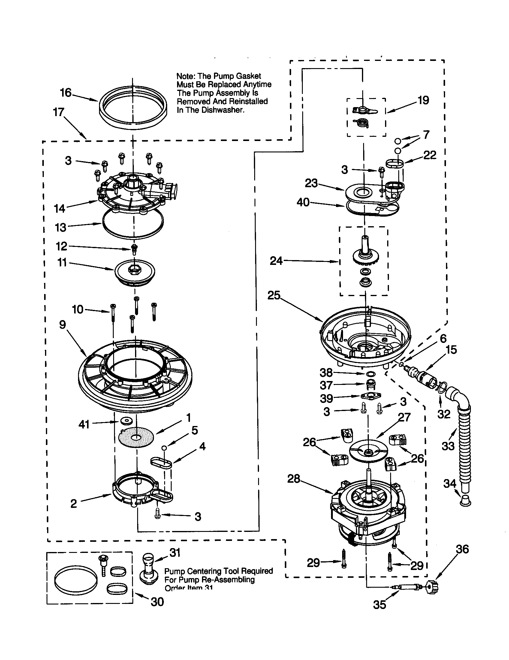 Kenmore 66515973992 pump and motor diagram