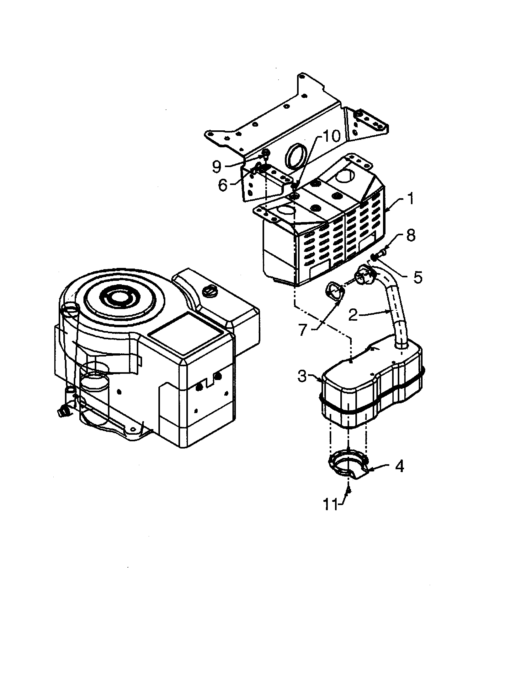 MTD 13AH665F020 muffler (single cylinder) diagram