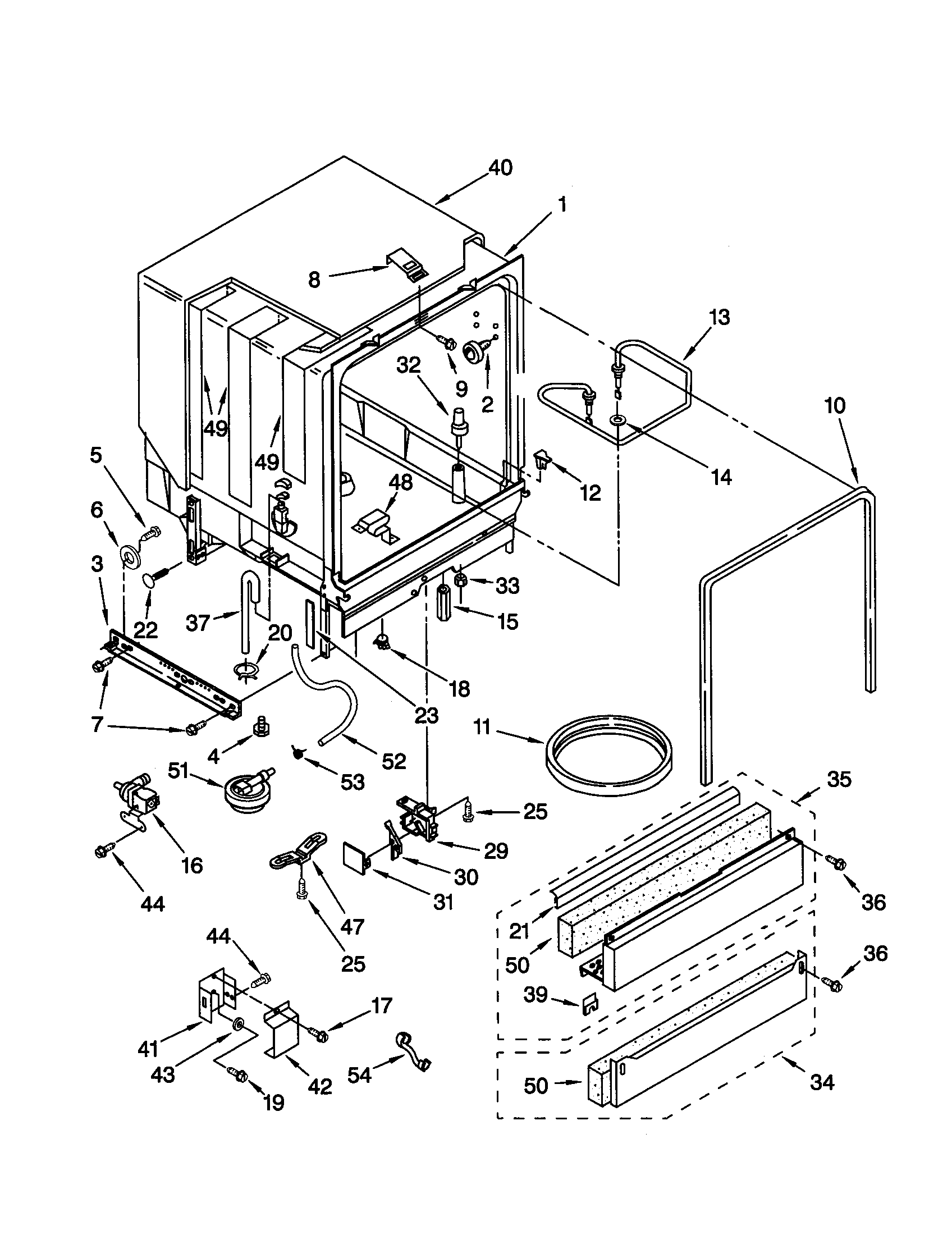Kenmore 66517813990 tub assembly diagram