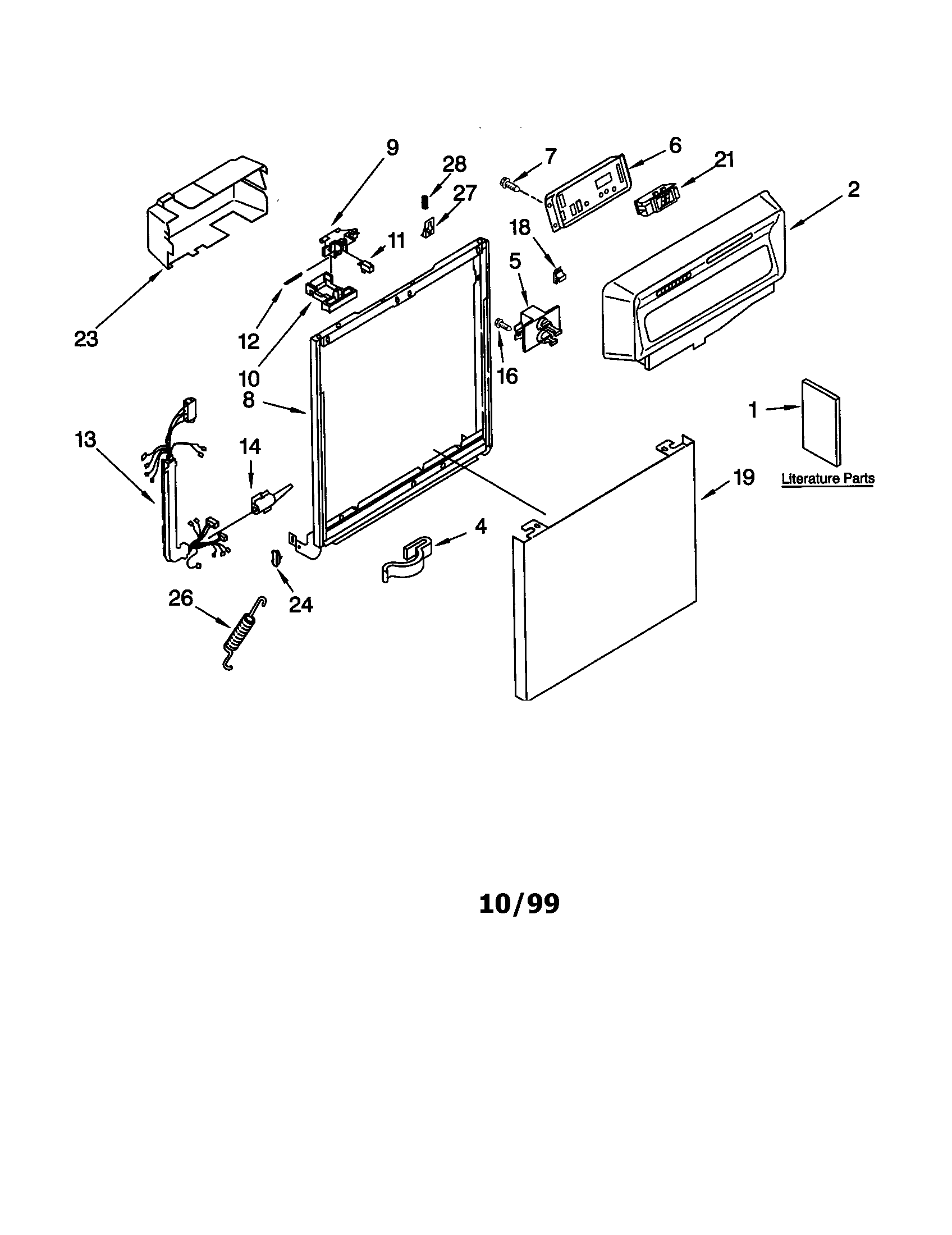 Kenmore 66516962990 frame and console diagram