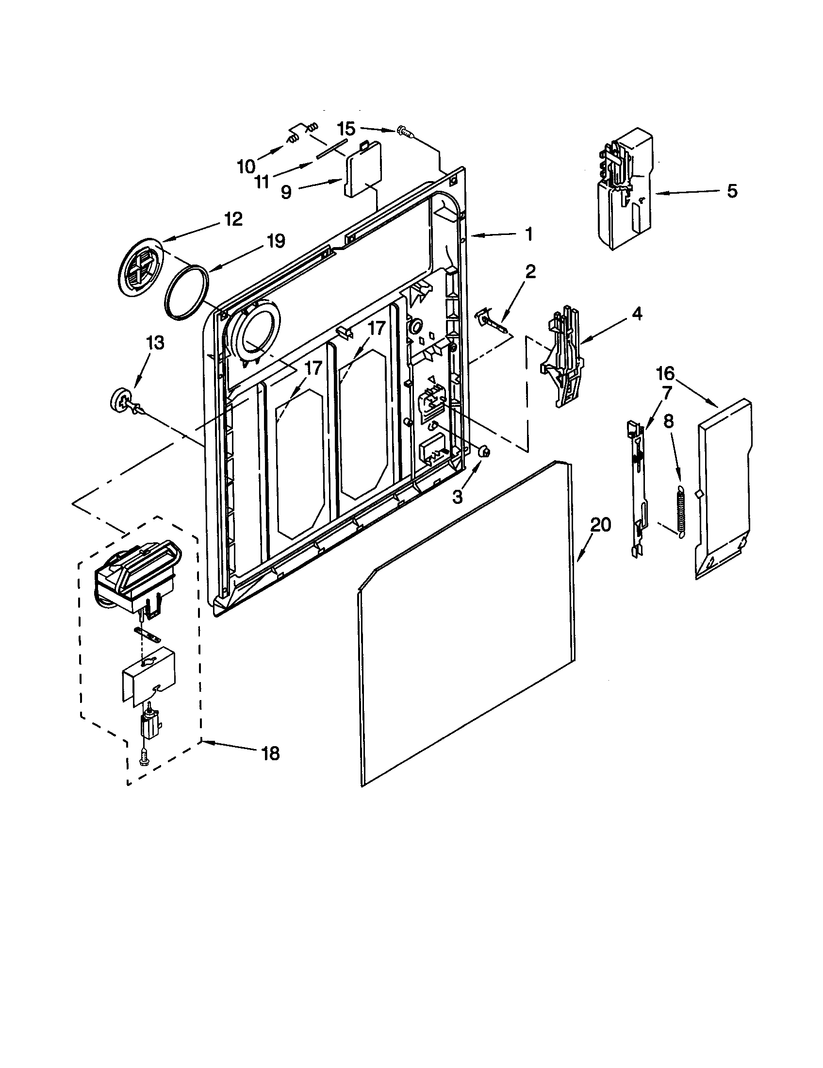 Kenmore 66516962990 inner door diagram
