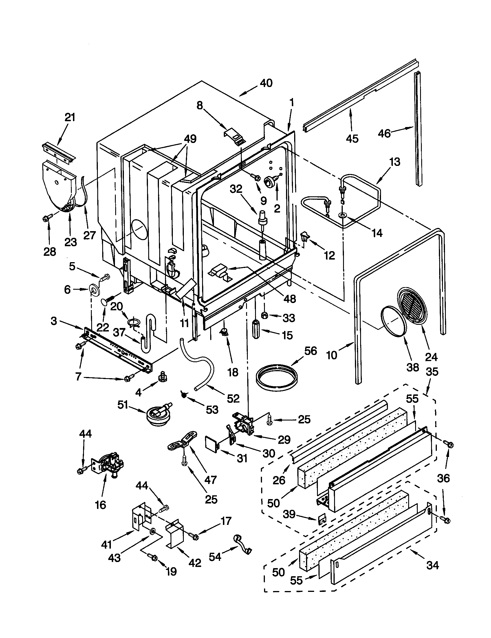 Kenmore 66516962990 tub assembly diagram
