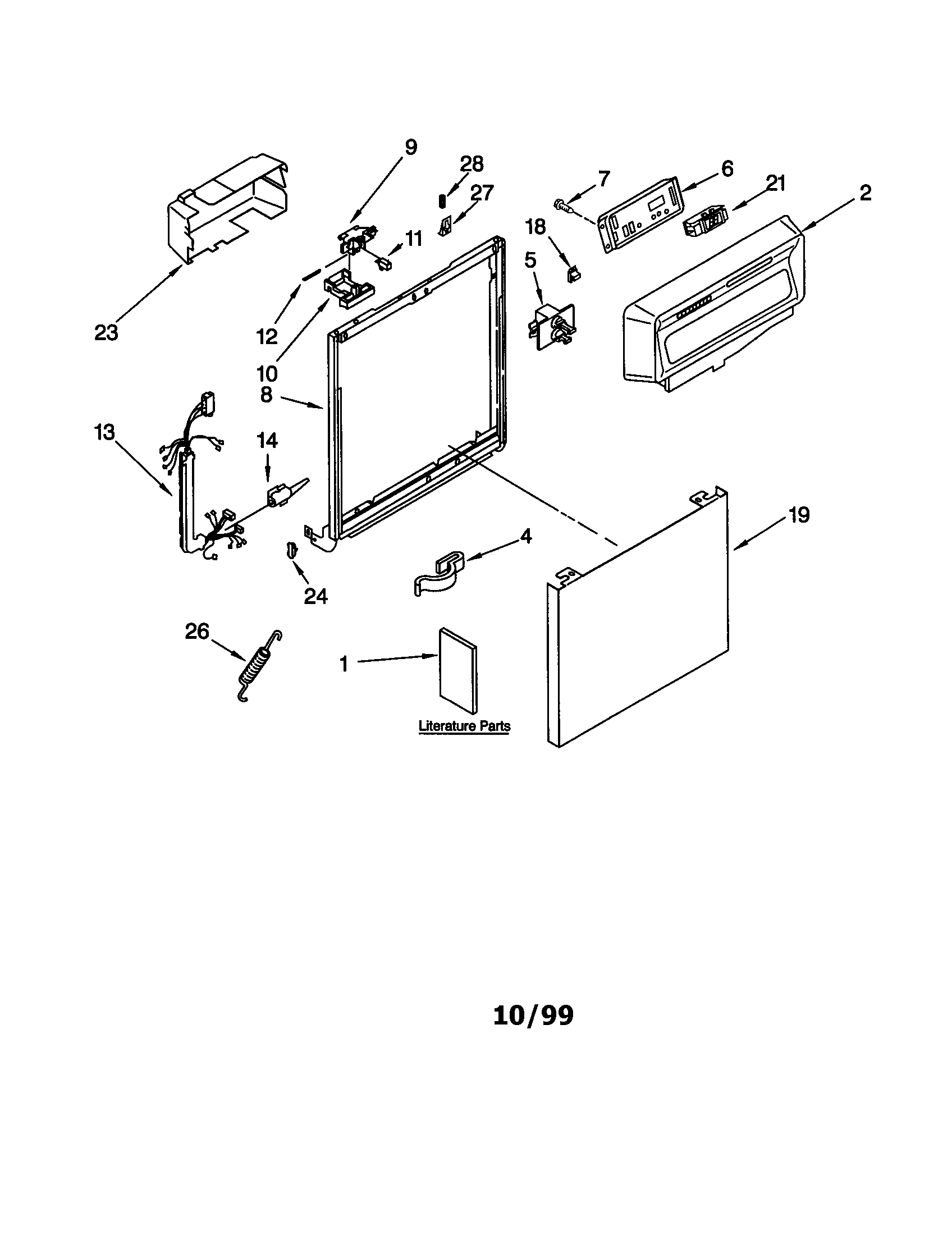 Kenmore 66516862990 frame and console diagram