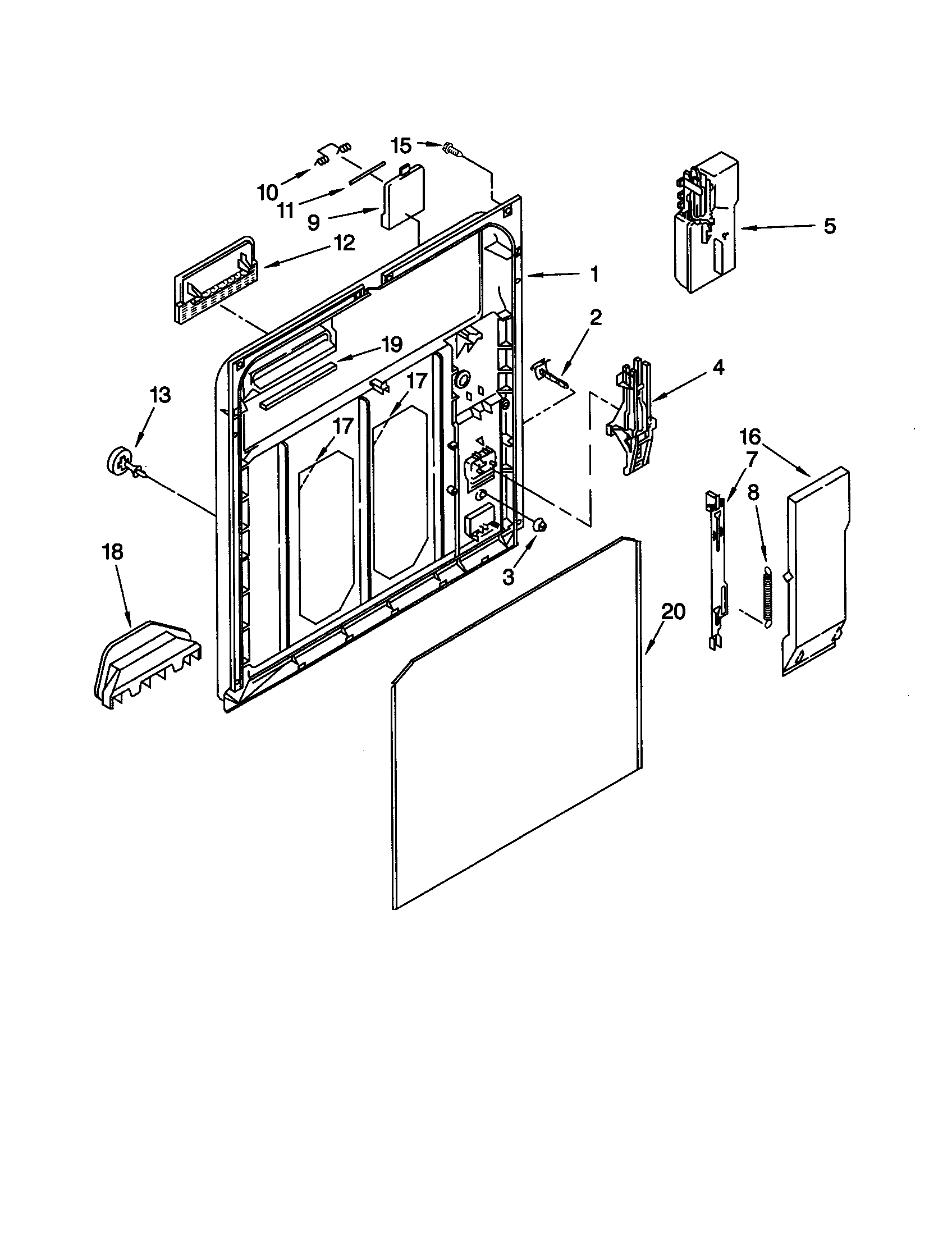 Kenmore 66516862990 inner door diagram
