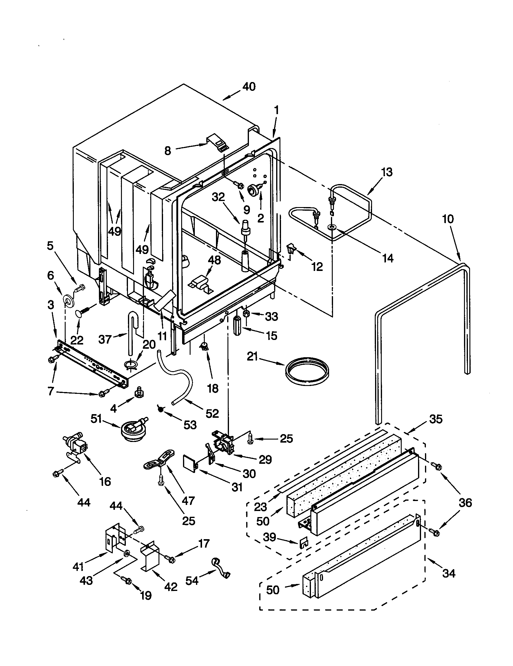 Kenmore 66516862990 tub assembly diagram