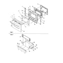 Amana ARTC7114LL-P1143677NLL oven door and storage drawer diagram
