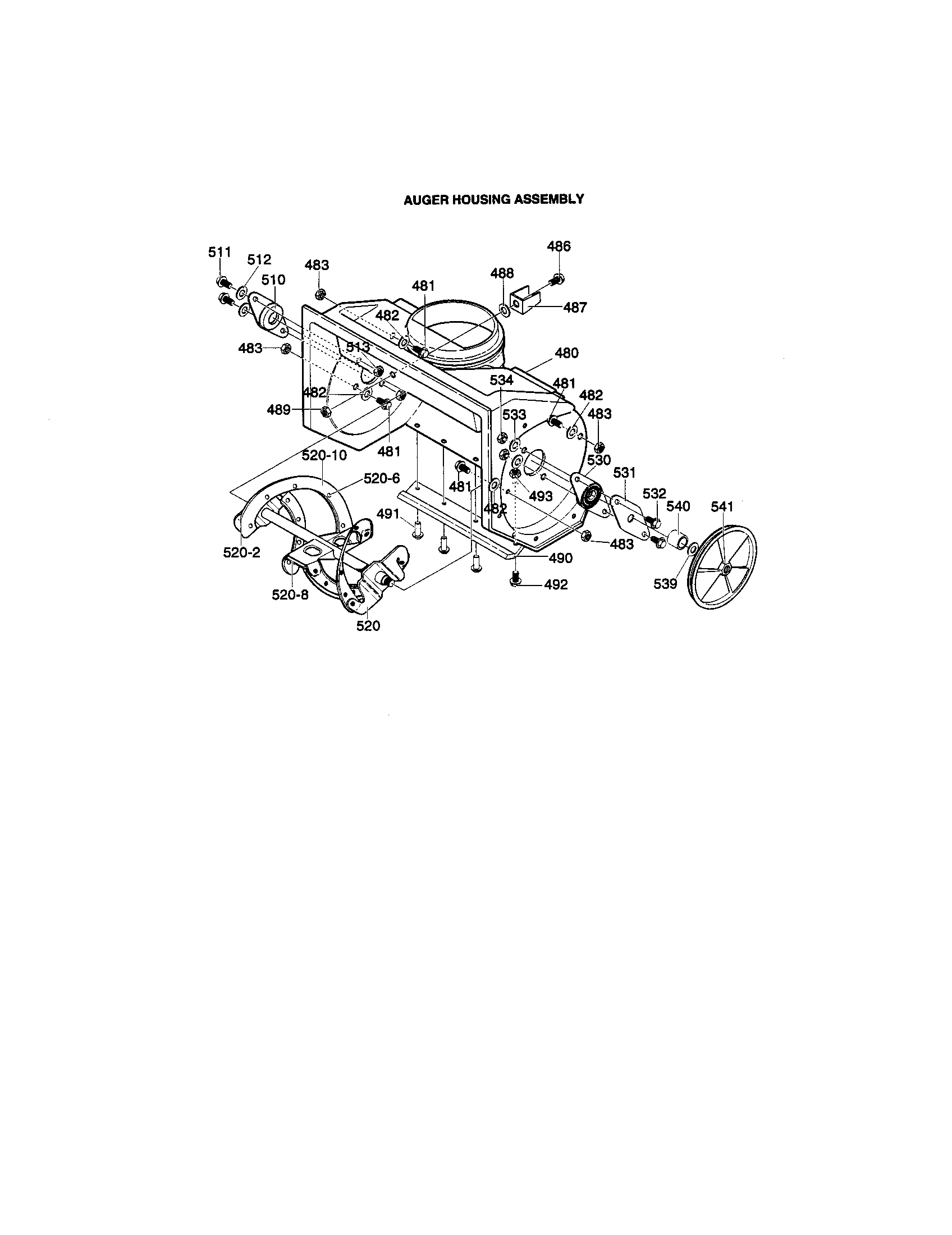 Craftsman 536882091 auger housing assembly diagram