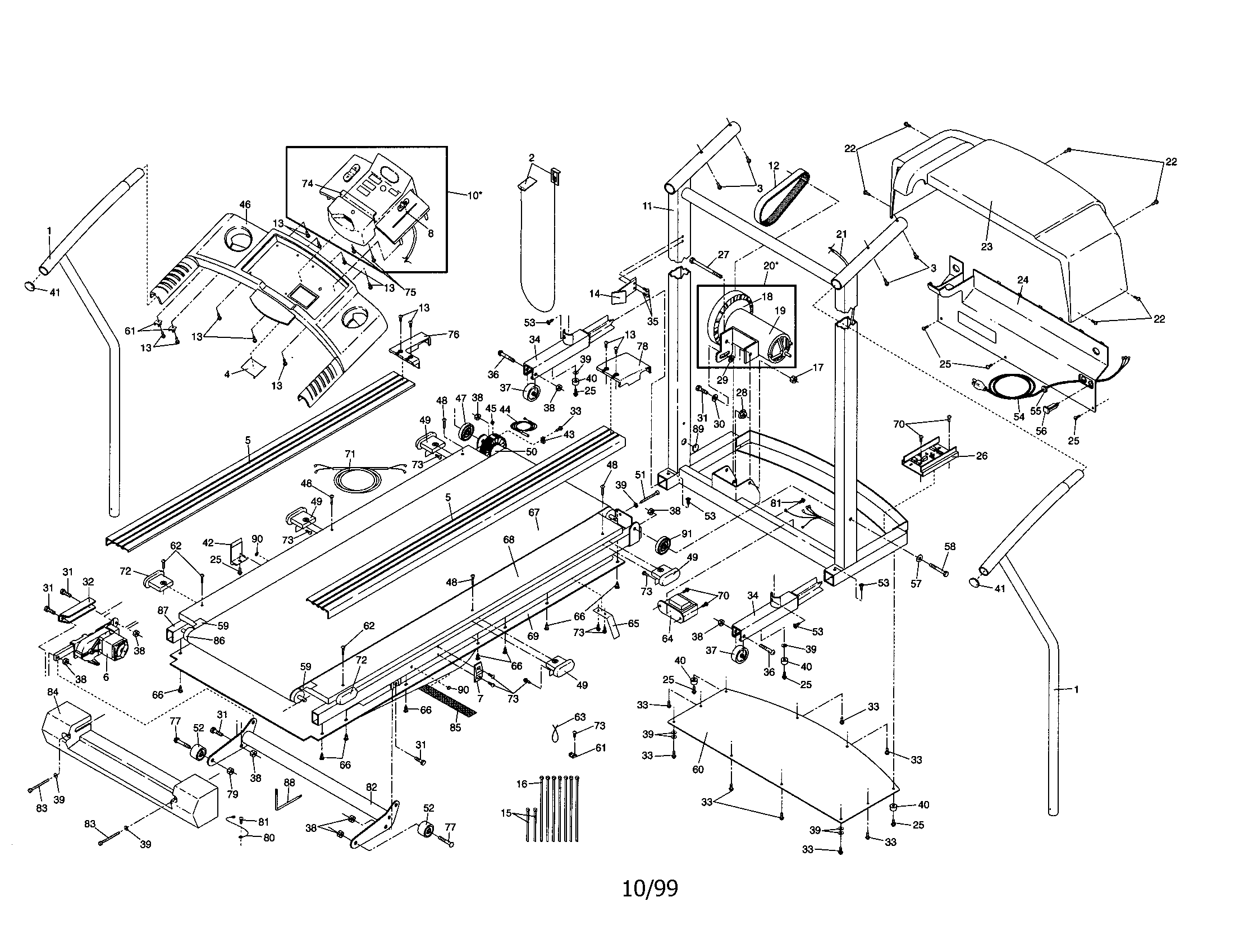 Proform PFTL49391 frame assembly diagram