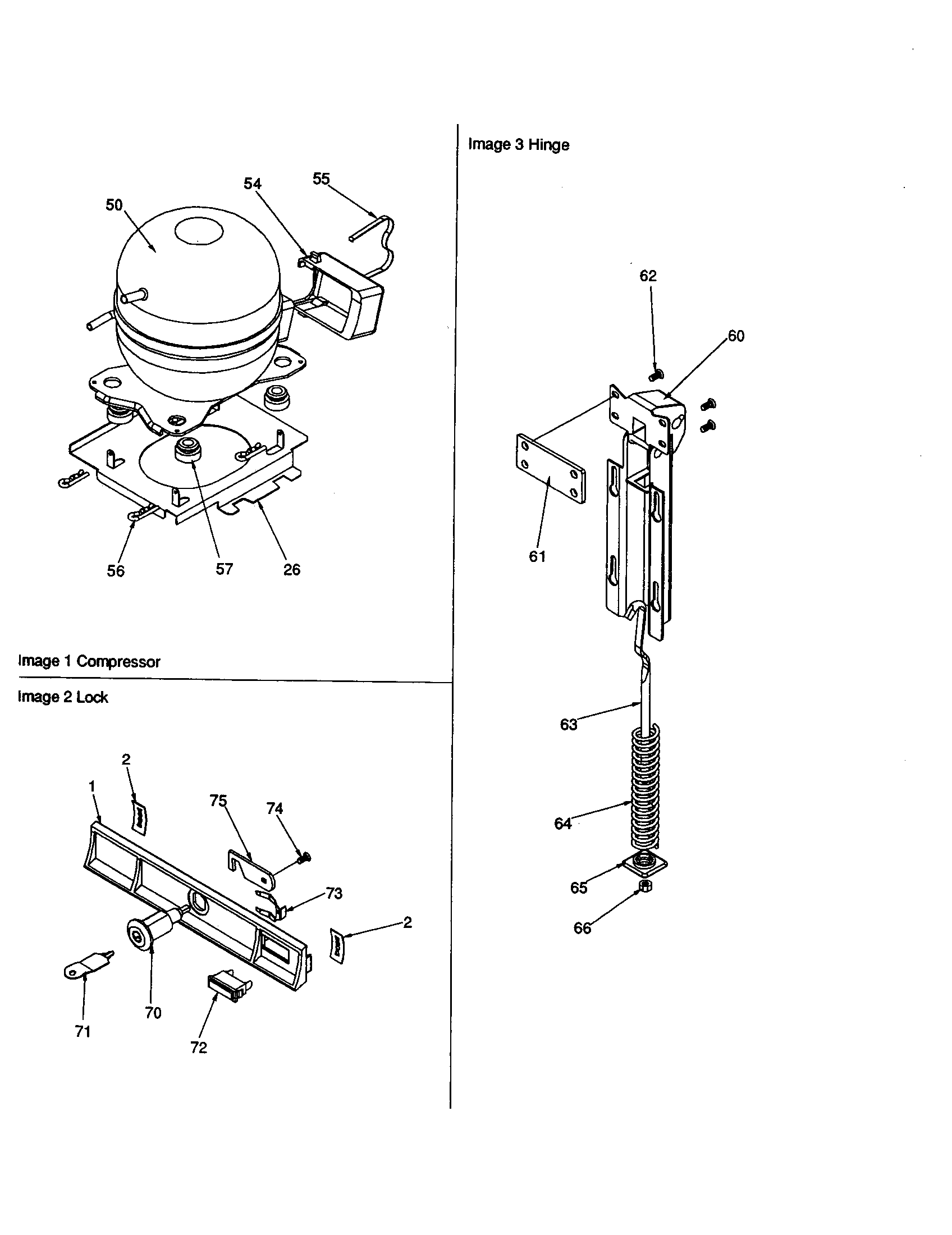 Amana C70FW/P1125108W compressor and wiring harness diagram