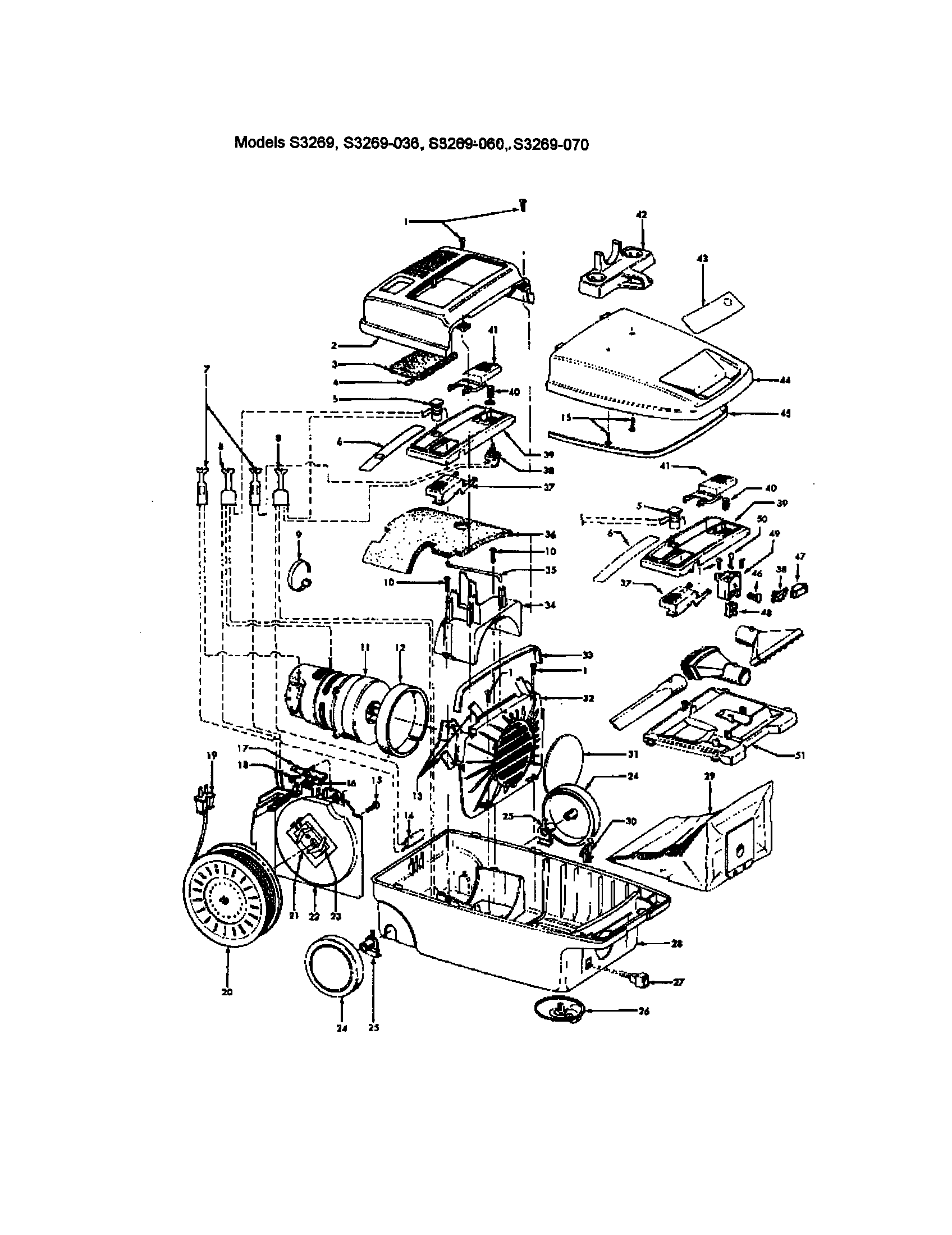 Hoover S3499 main body diagram
