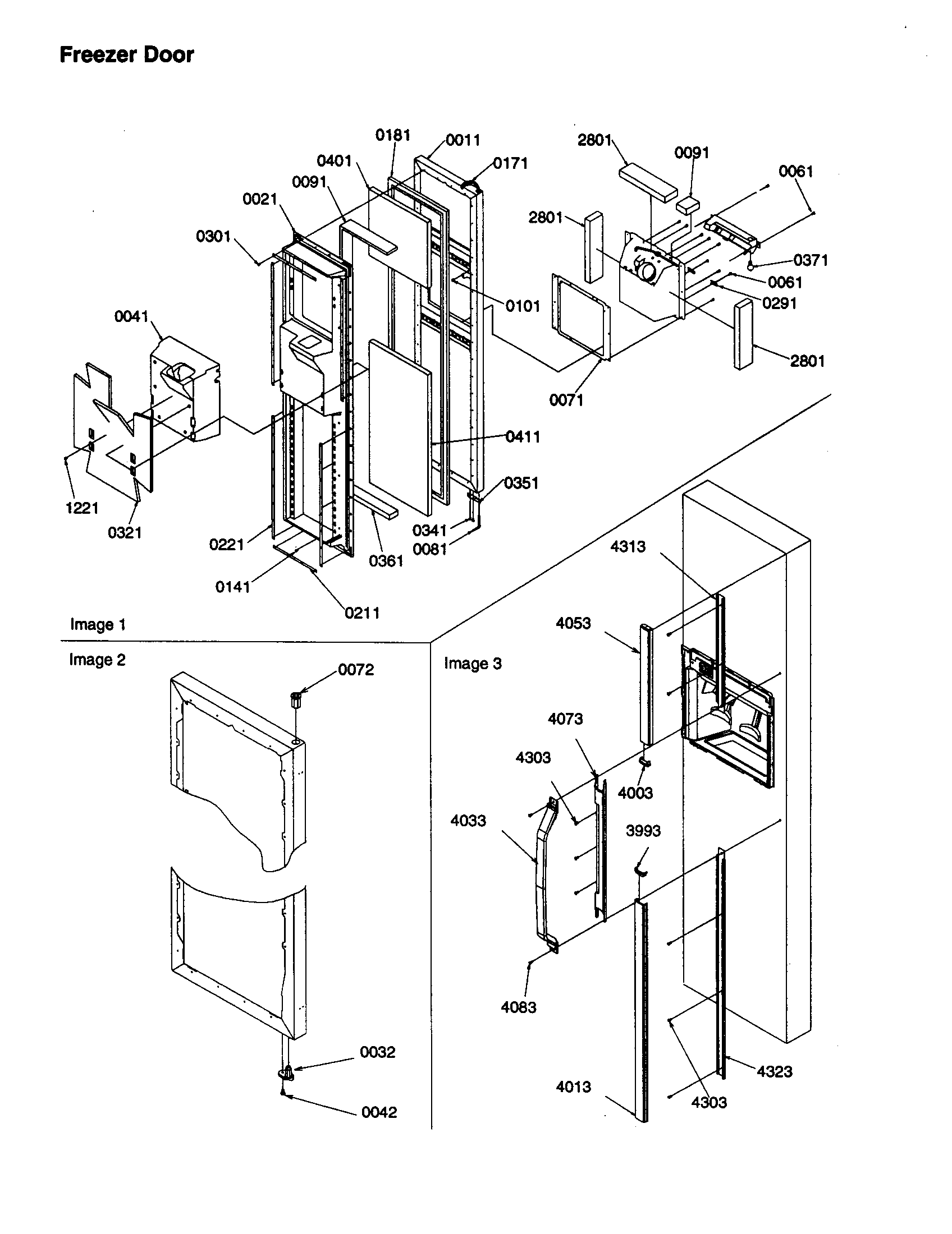 Amana SSD25TW-P1190316WW freezer door diagram