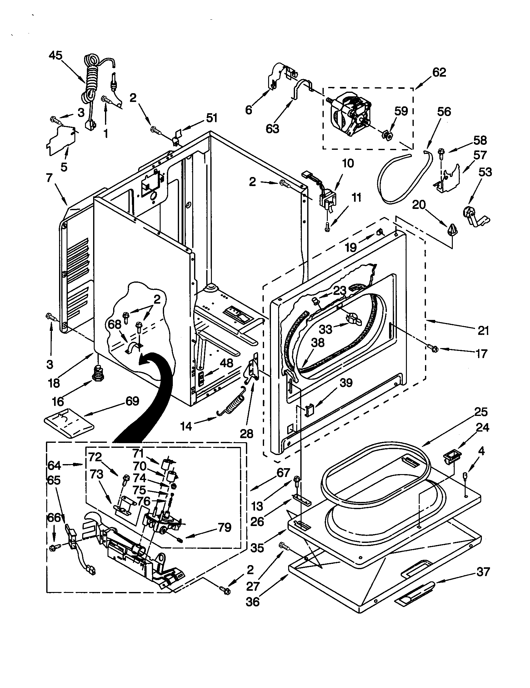 Whirlpool LGQ8000HQ1 cabinet diagram