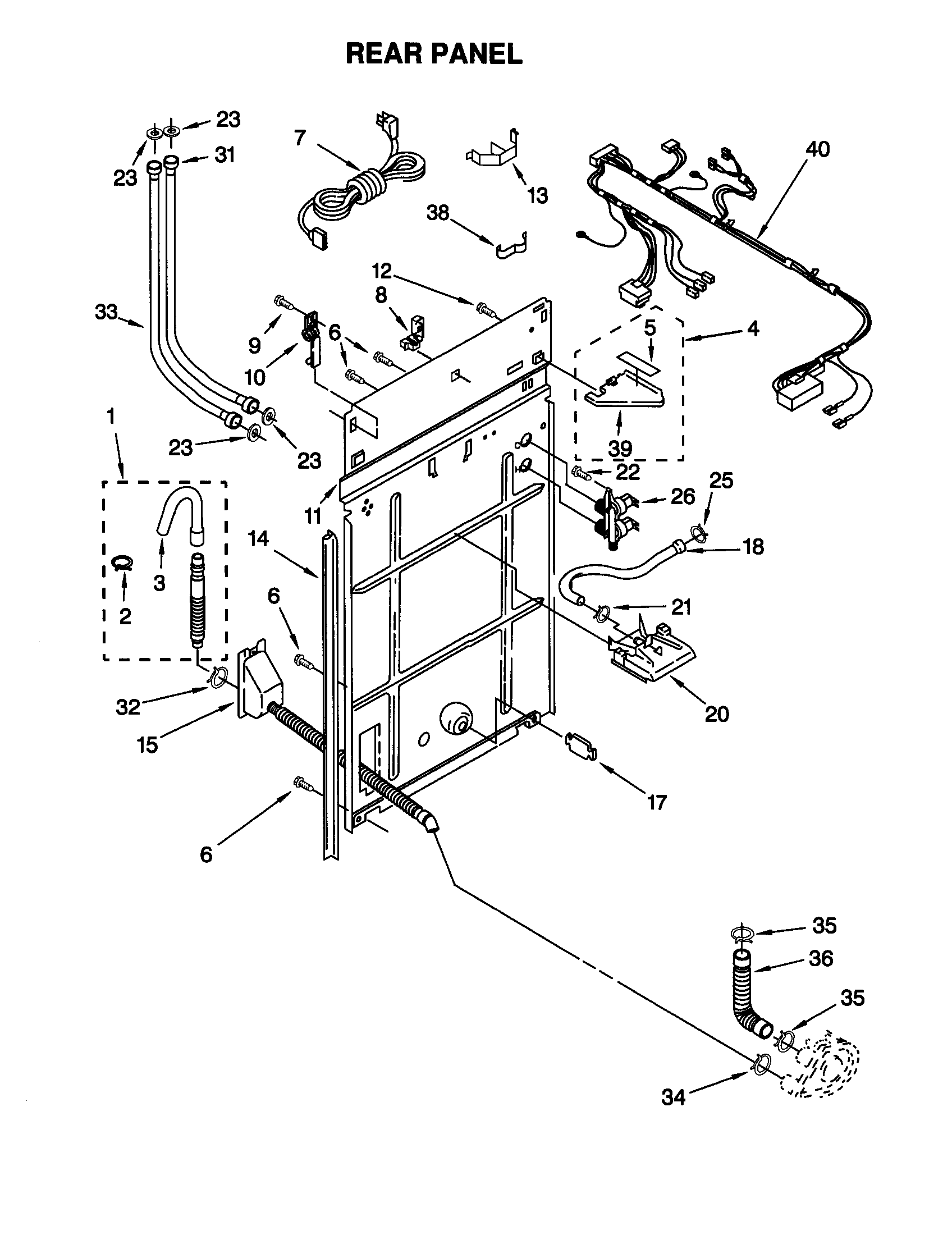 Kenmore 11020442990 rear panel diagram