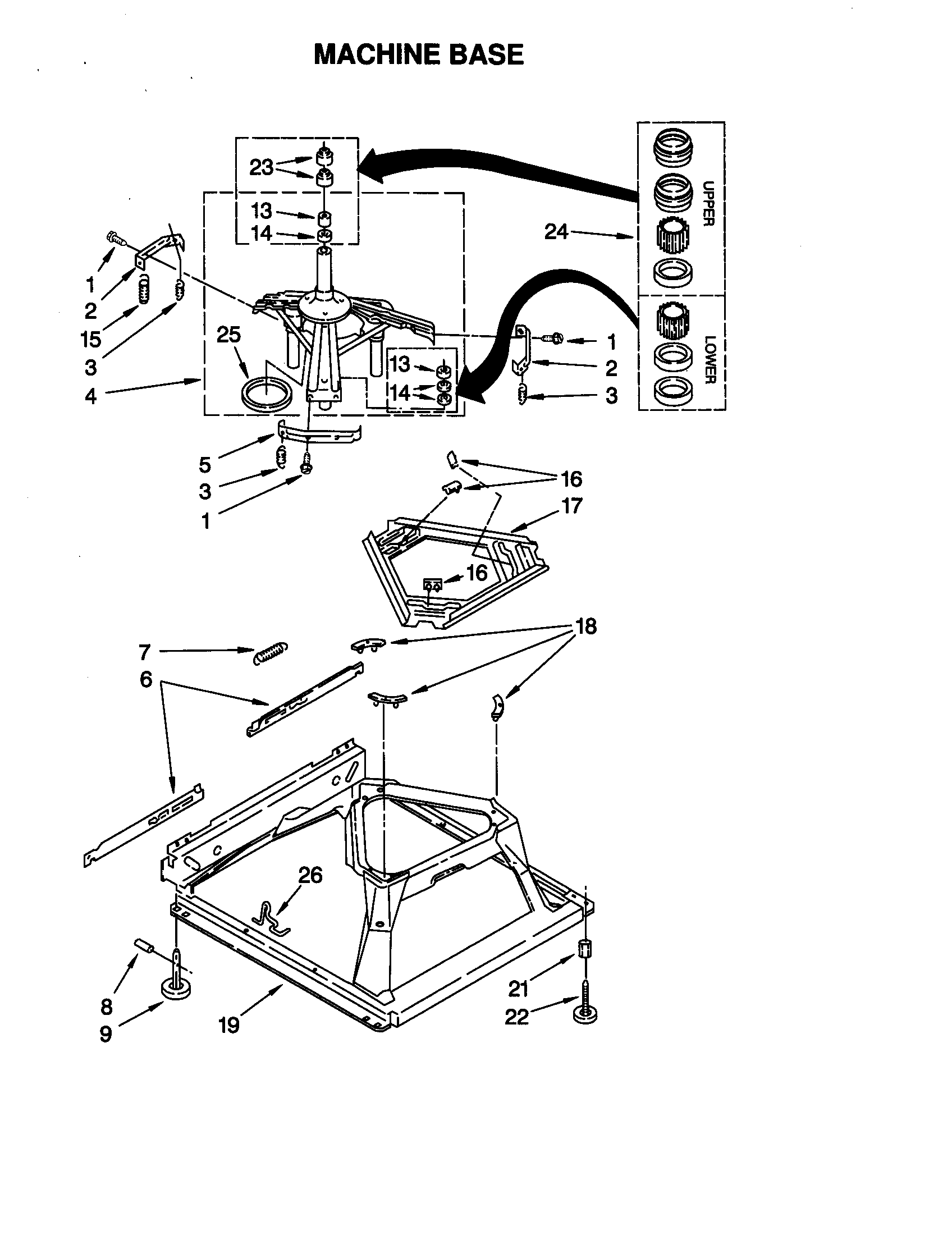 Kenmore 11020442990 machine base diagram