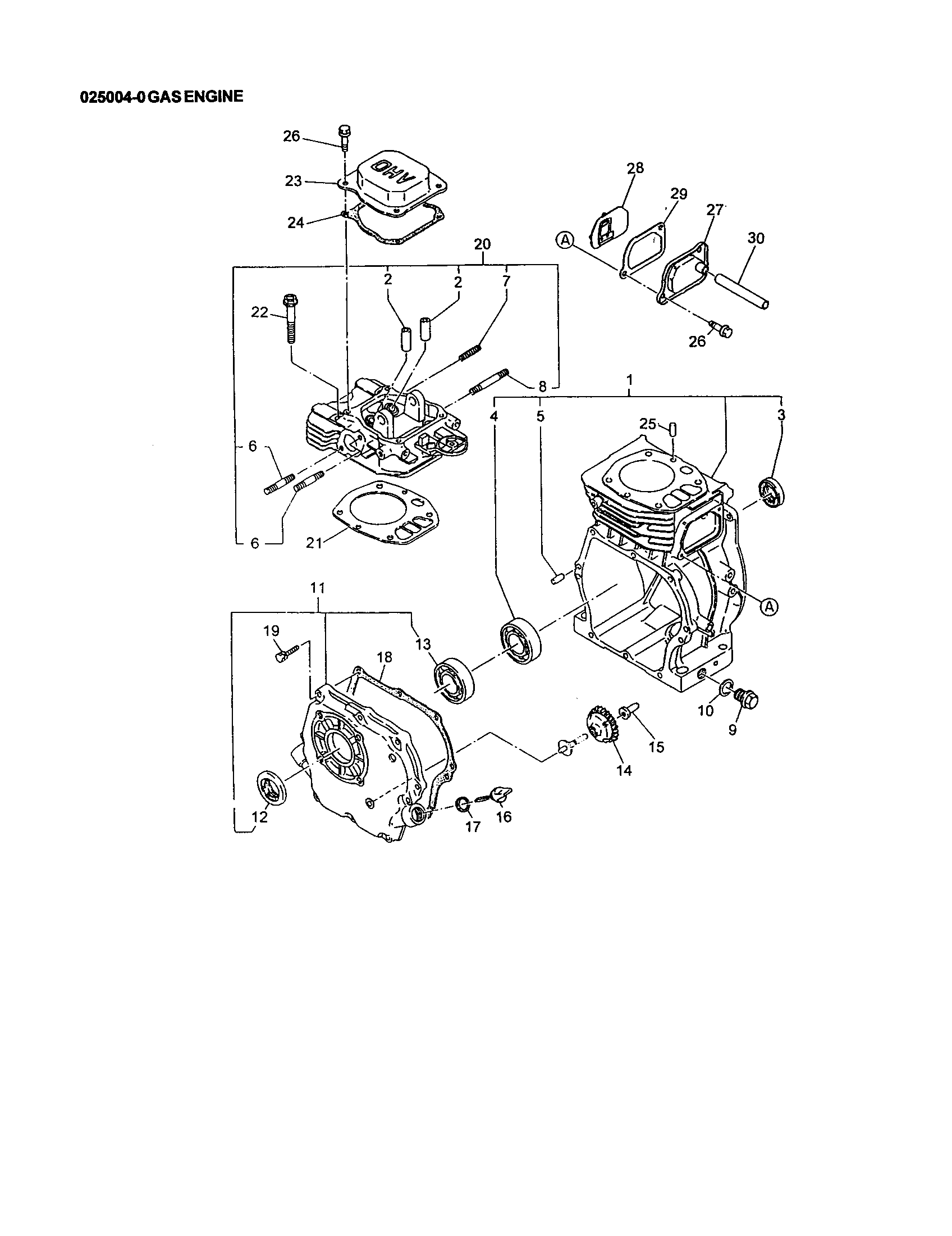 Makita MAC6000 gas engine diagram
