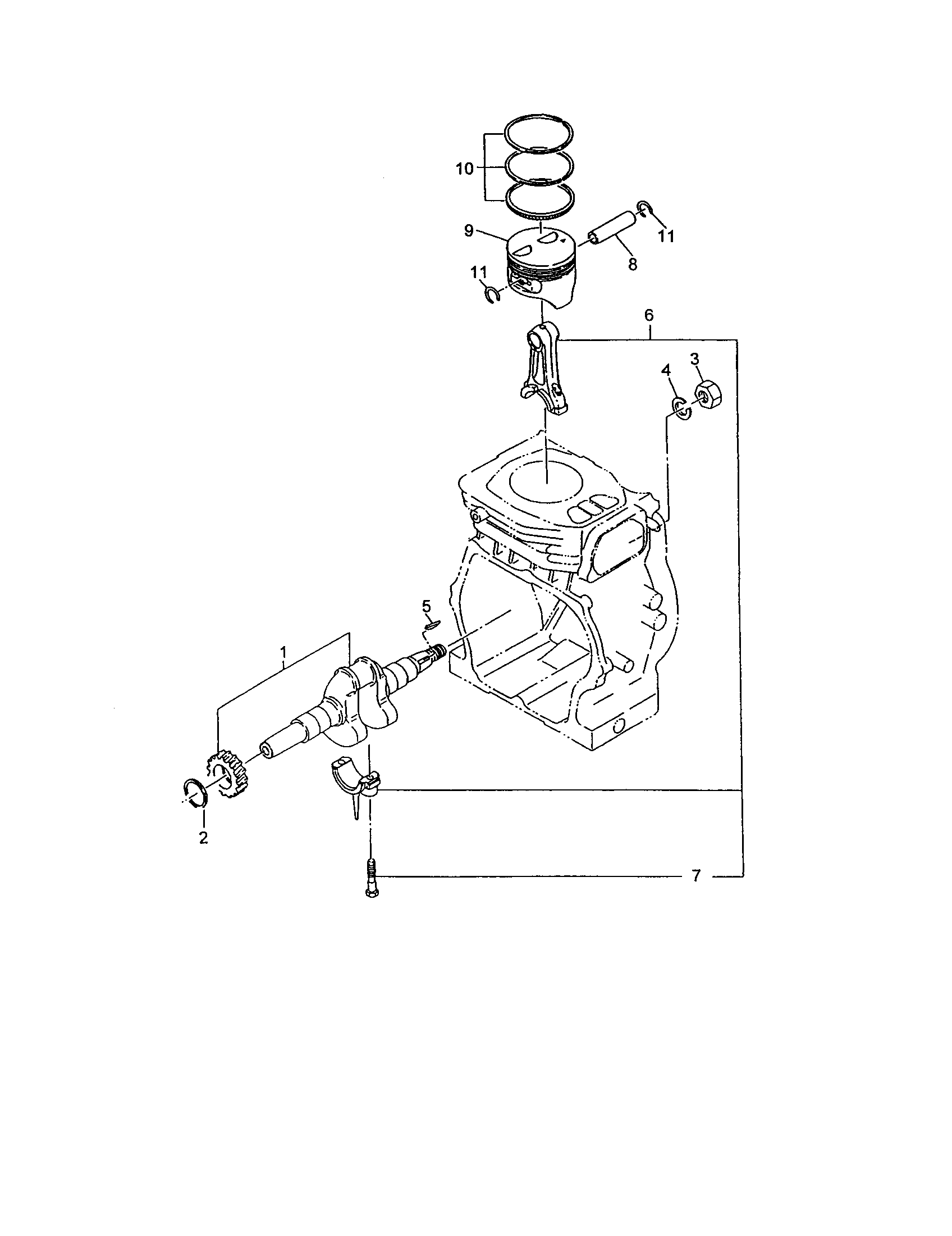 Makita MAC6000 crankshaft diagram