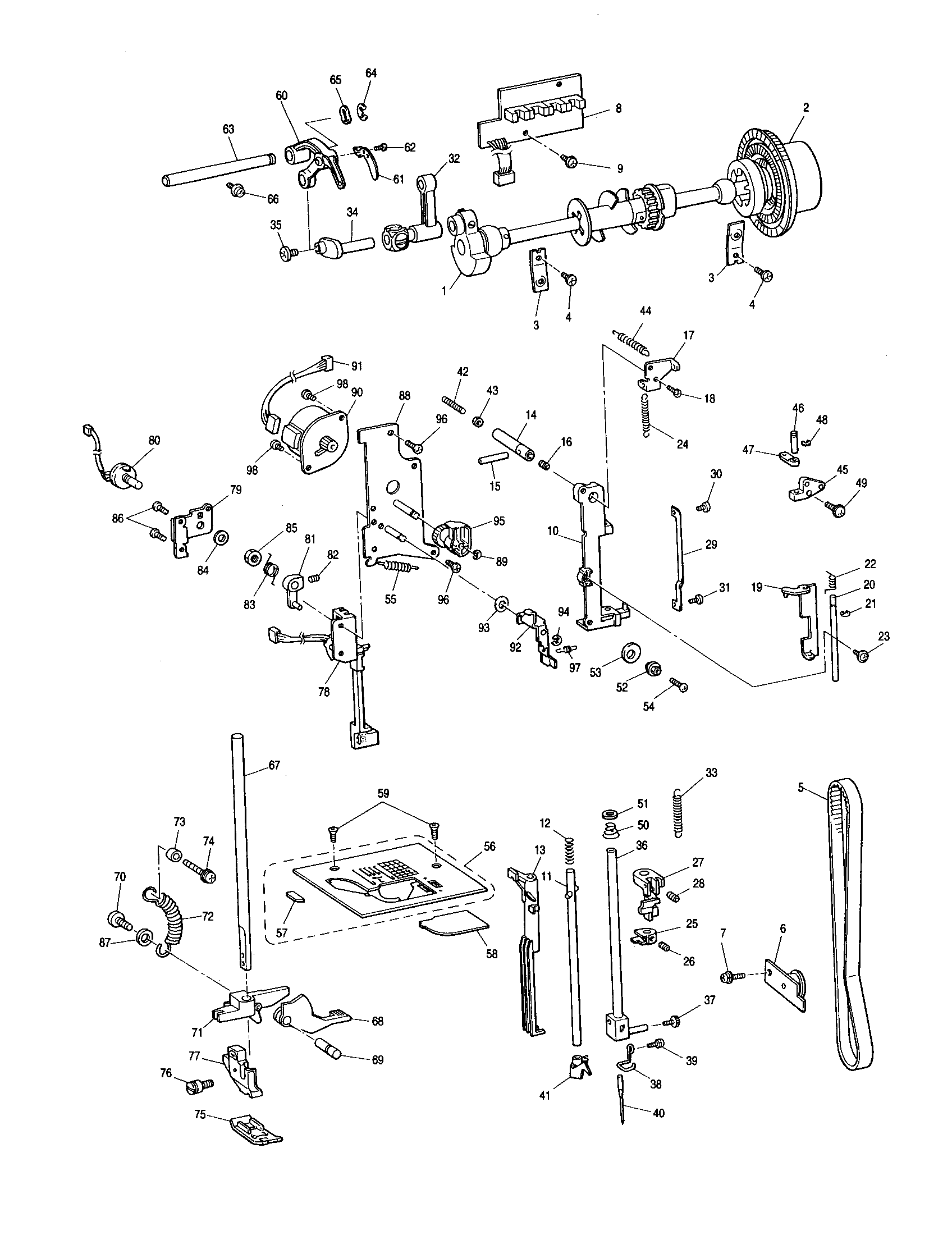 Brother SUPER ACE 1 upper shaft diagram