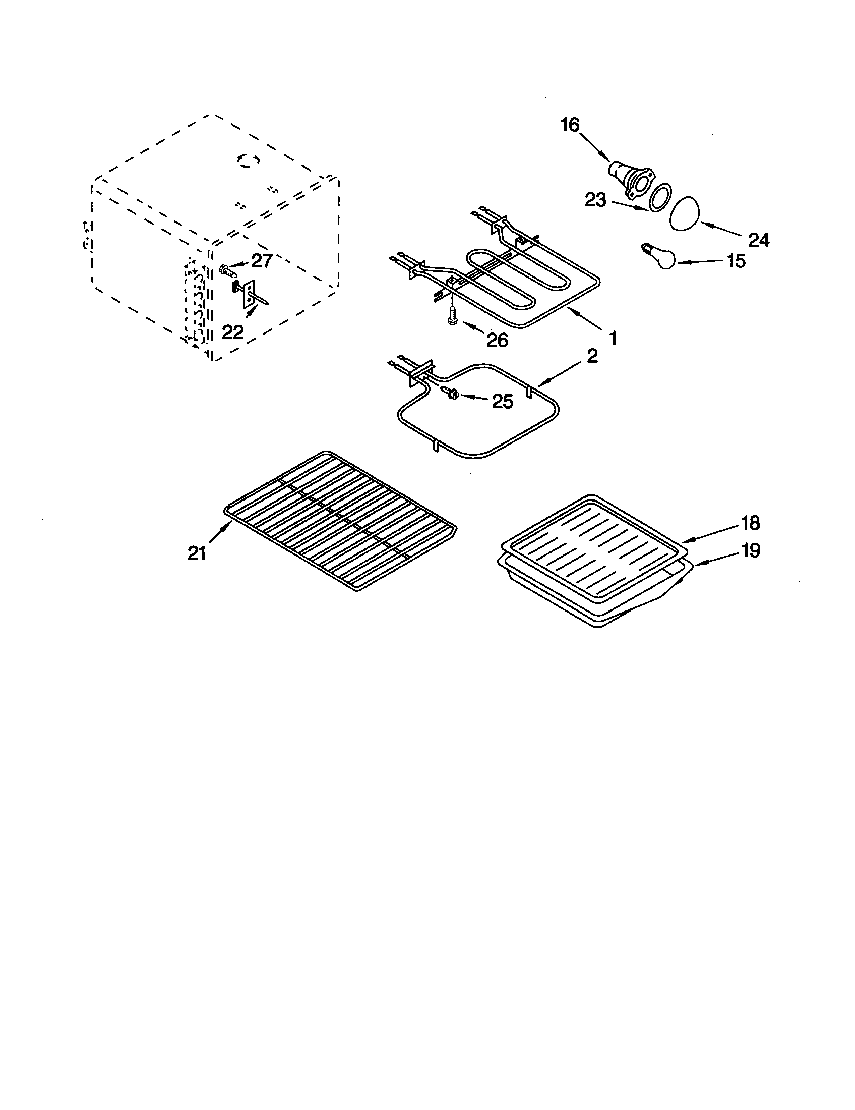 KitchenAid KERC601HWH1 oven diagram