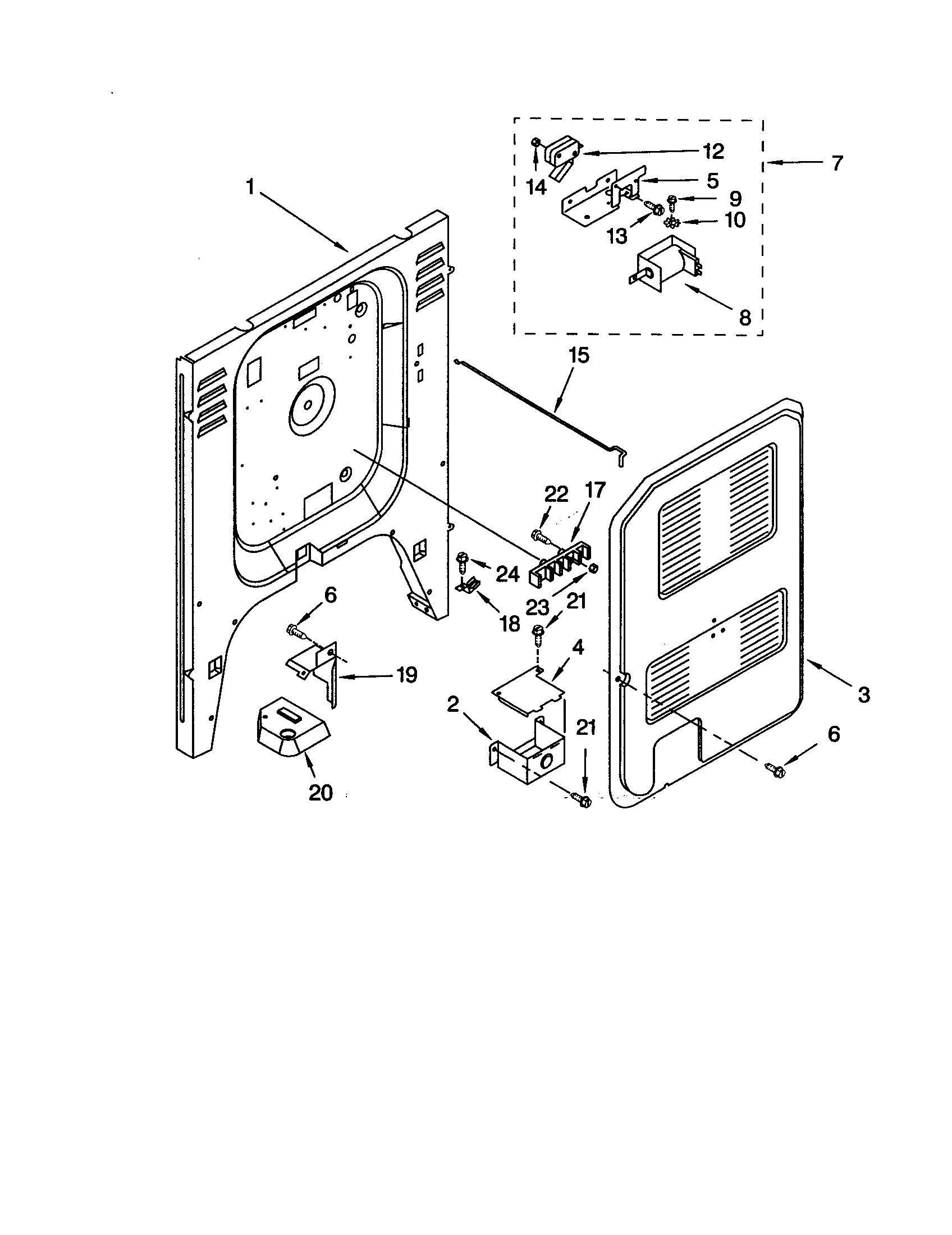 KitchenAid KERC601HWH1 rear chassis diagram