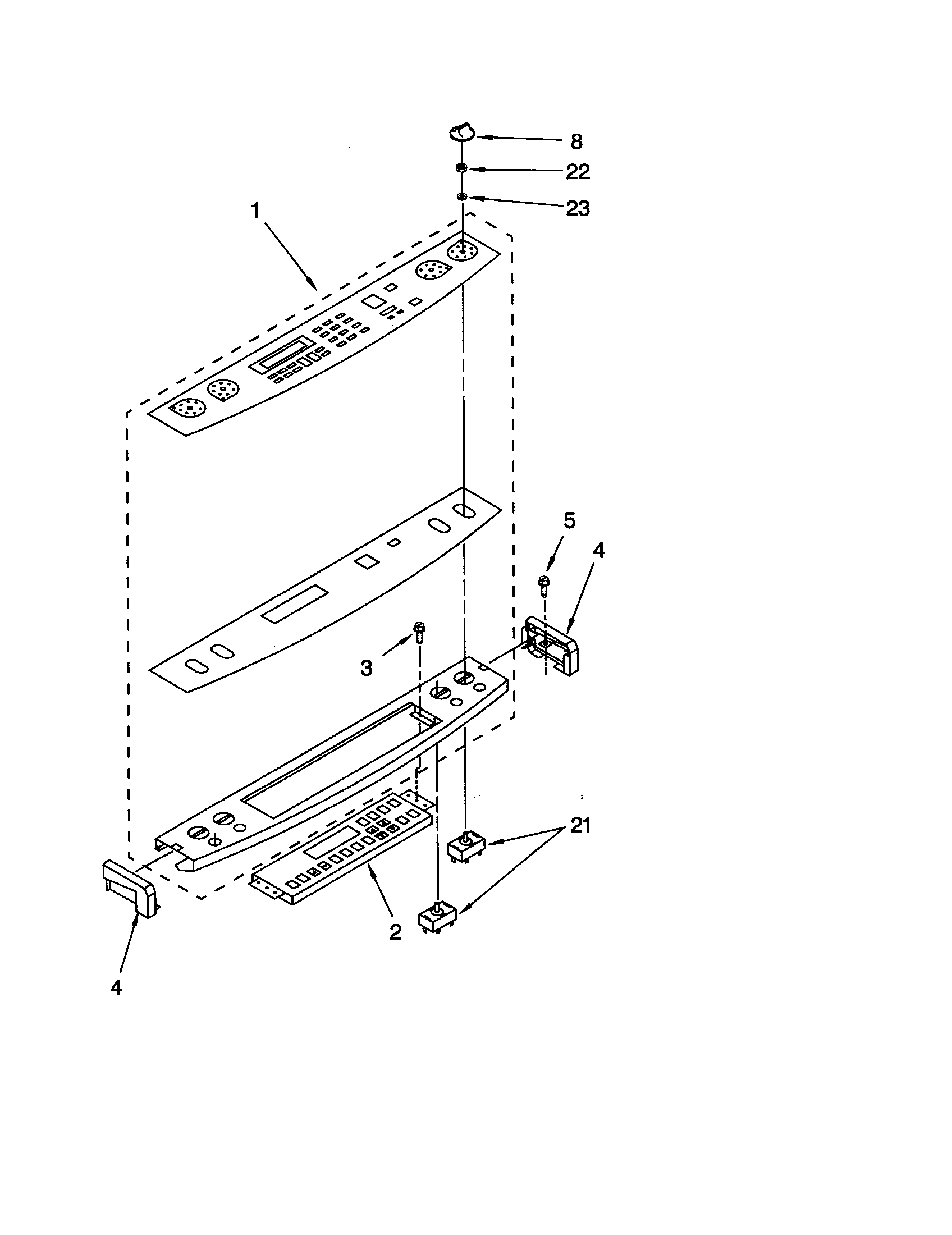 KitchenAid KERC601HWH1 control panel diagram
