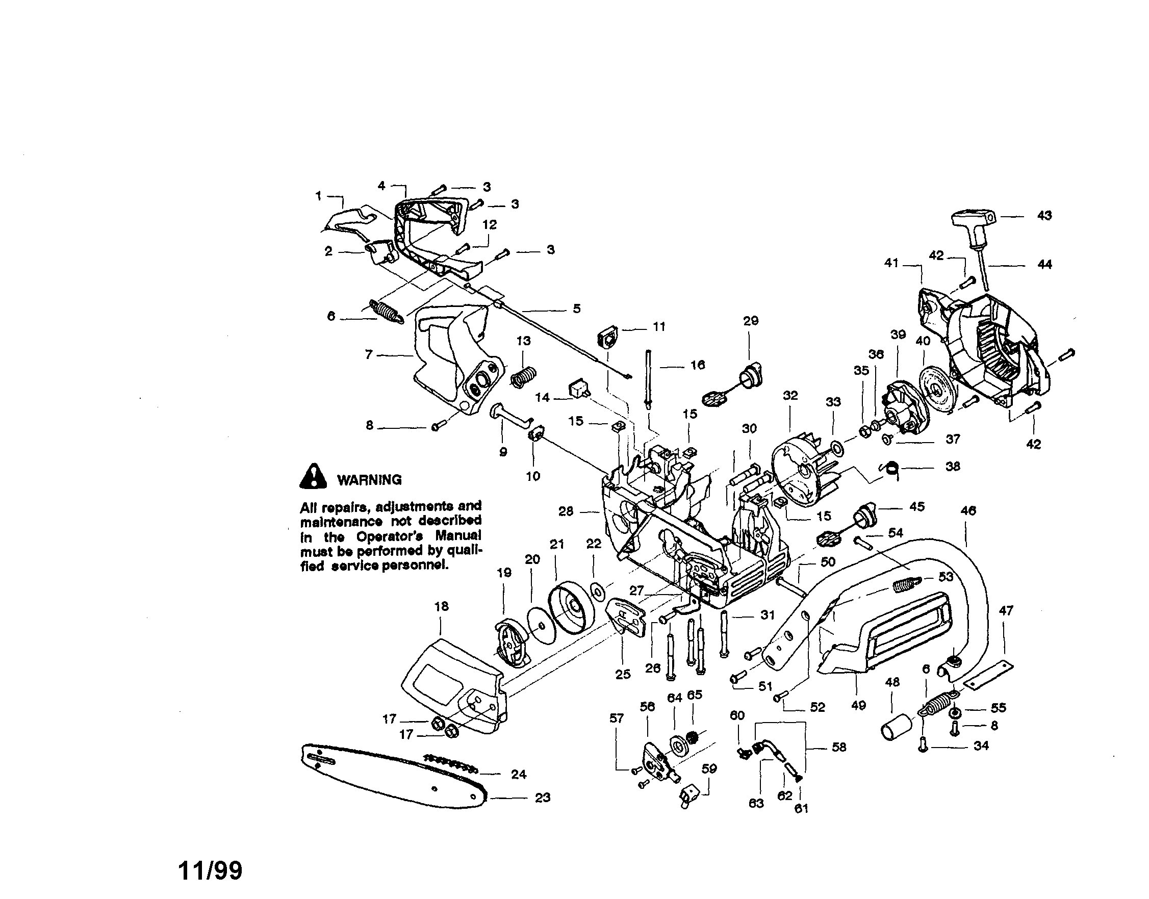 Craftsman 358350280 chainsaw diagram