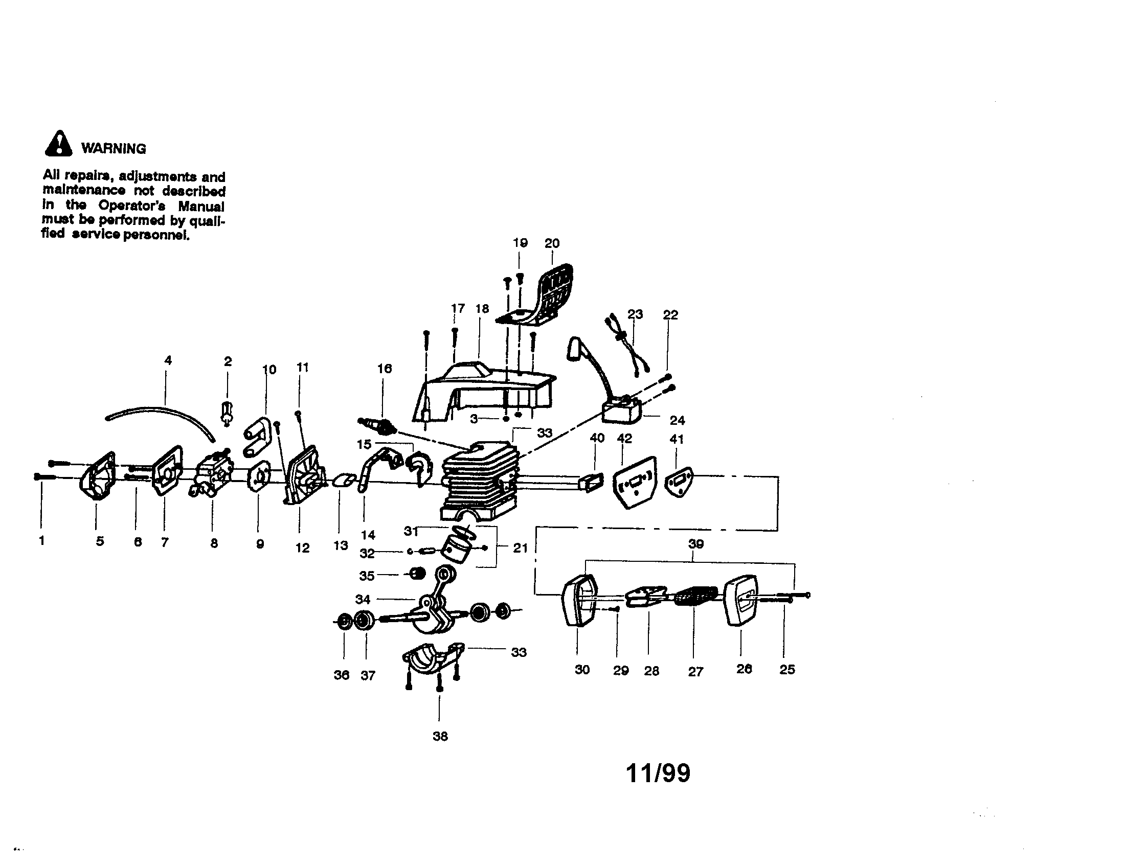 Craftsman 358351210 chainsaw diagram