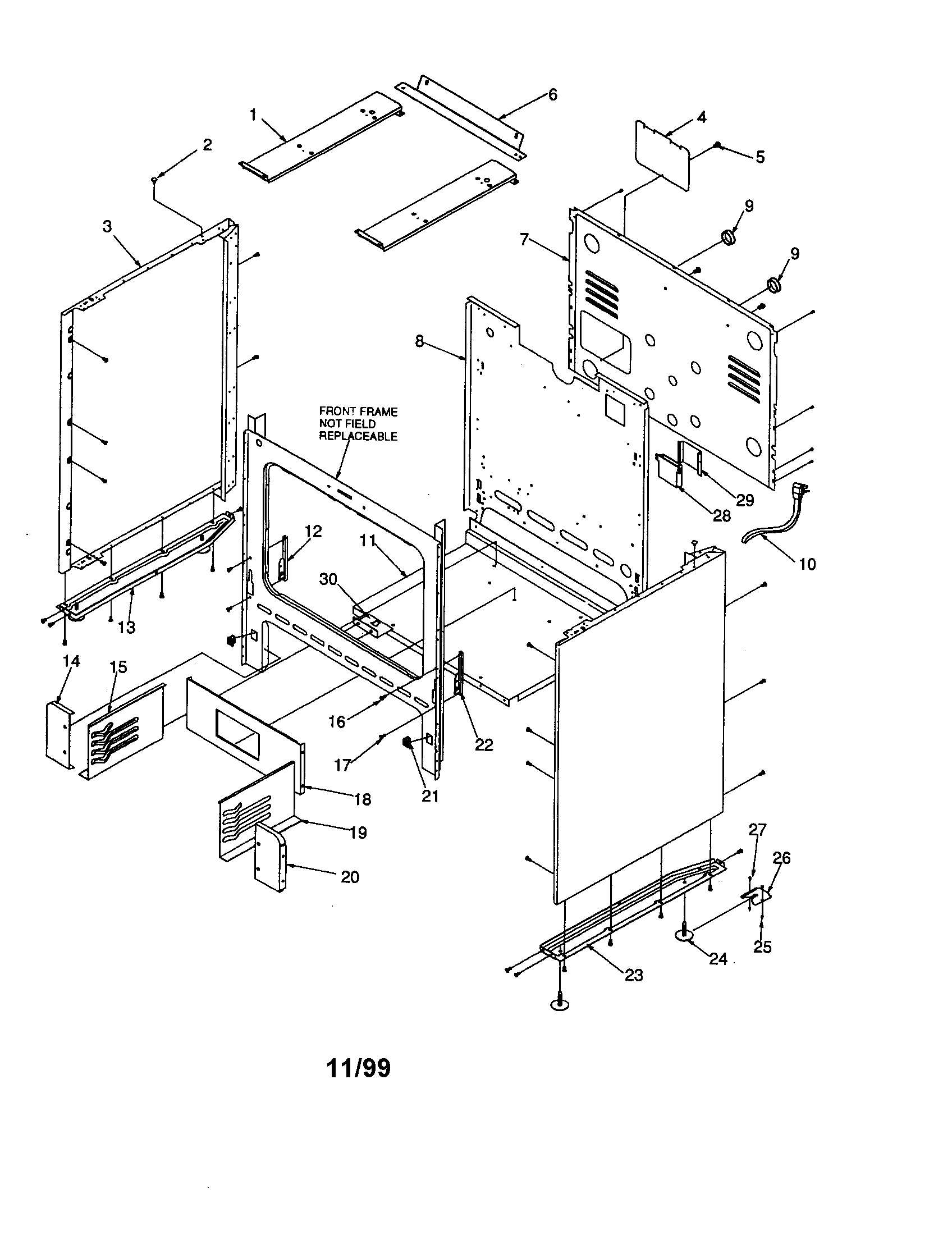 Amana ARG3601WW-P1143357NWW cabinet diagram