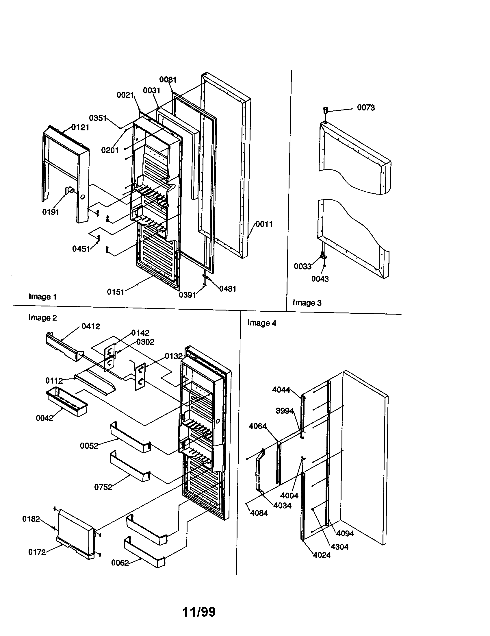 Amana SRD20S4W-P1190810WW refrigerator door diagram