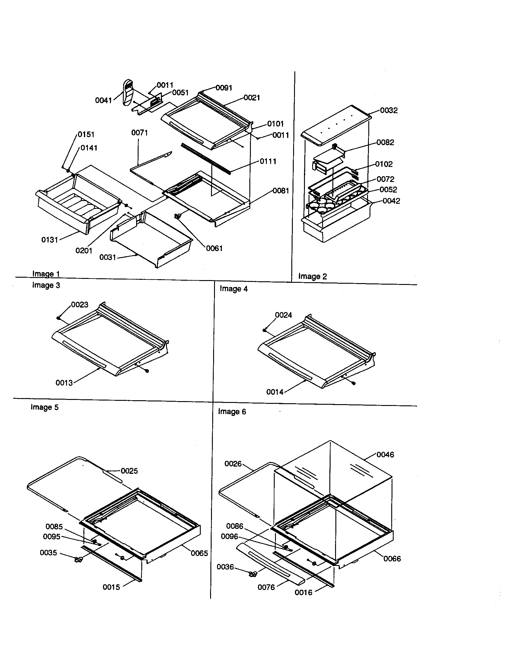 Amana SRD20S4W-P1190810WW deli, shelves, crisper assembly diagram