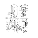 Amana SRD20S4W-P1190810WW drain, rollers and evap. assembly diagram