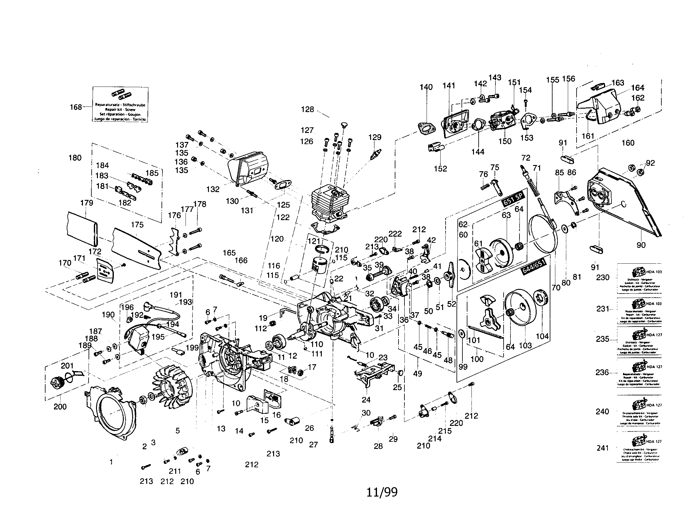 Solo 651 chain saw engine diagram