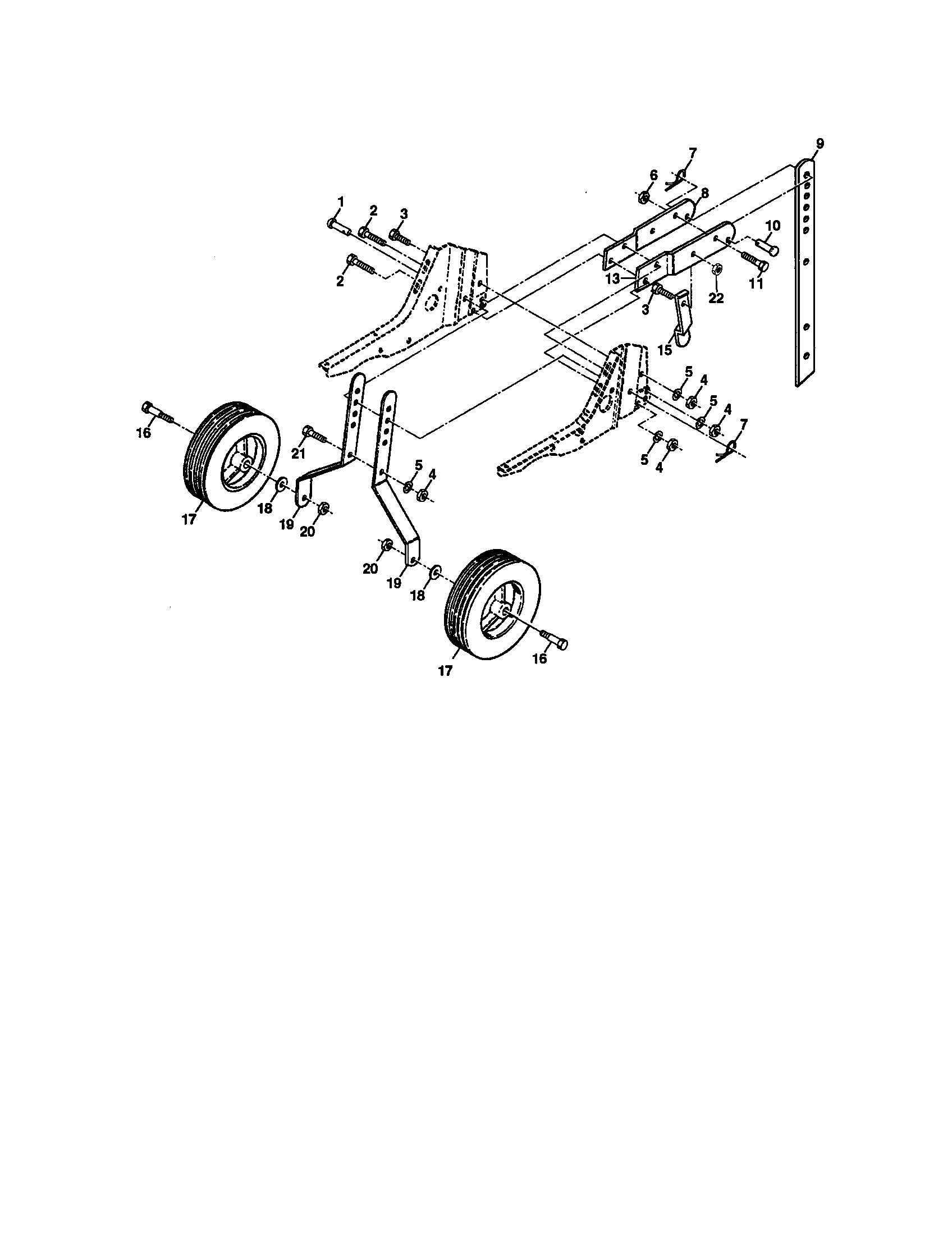 Craftsman 917292392 wheel and depth stake assembly diagram