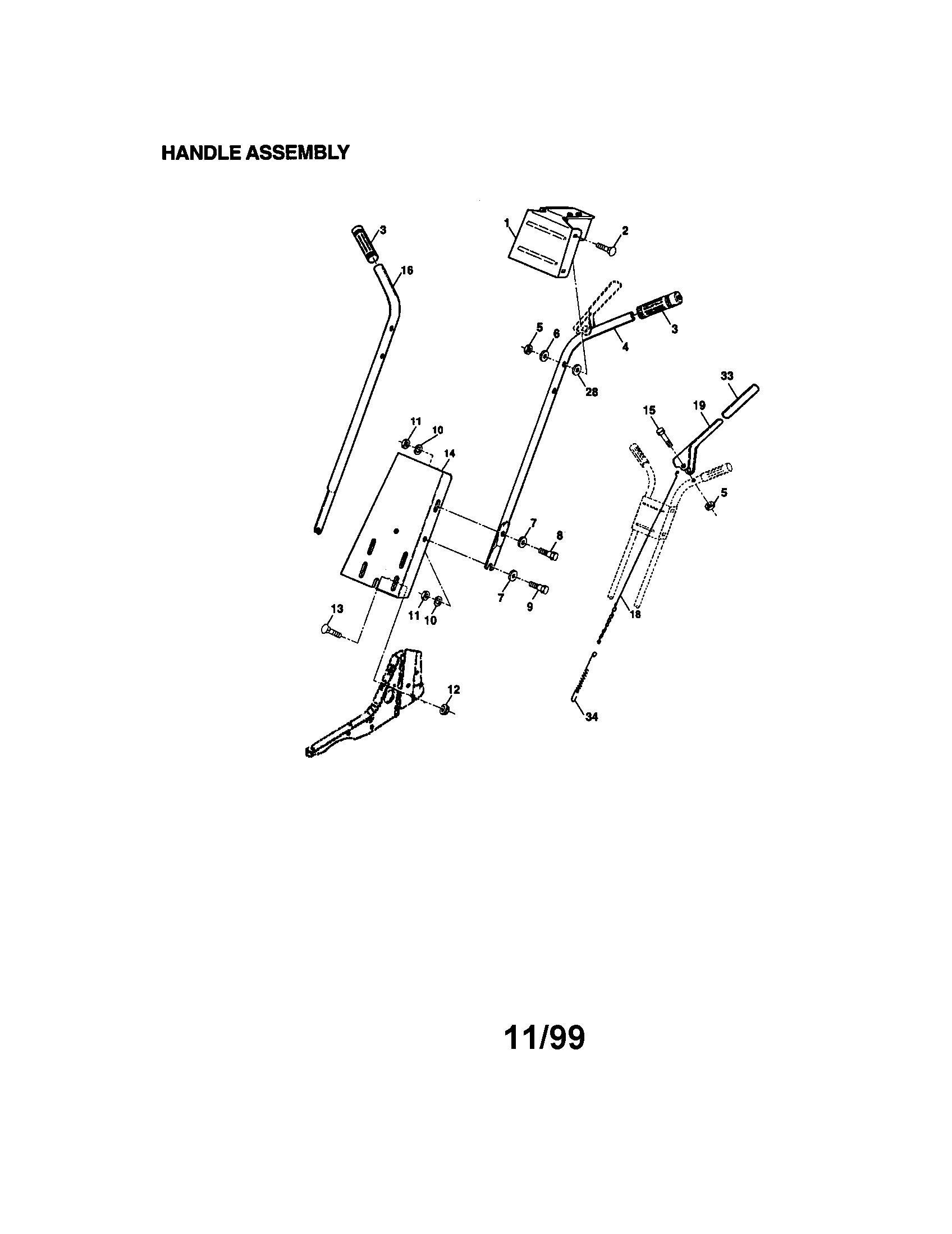 Craftsman 917292381 handle assembly diagram