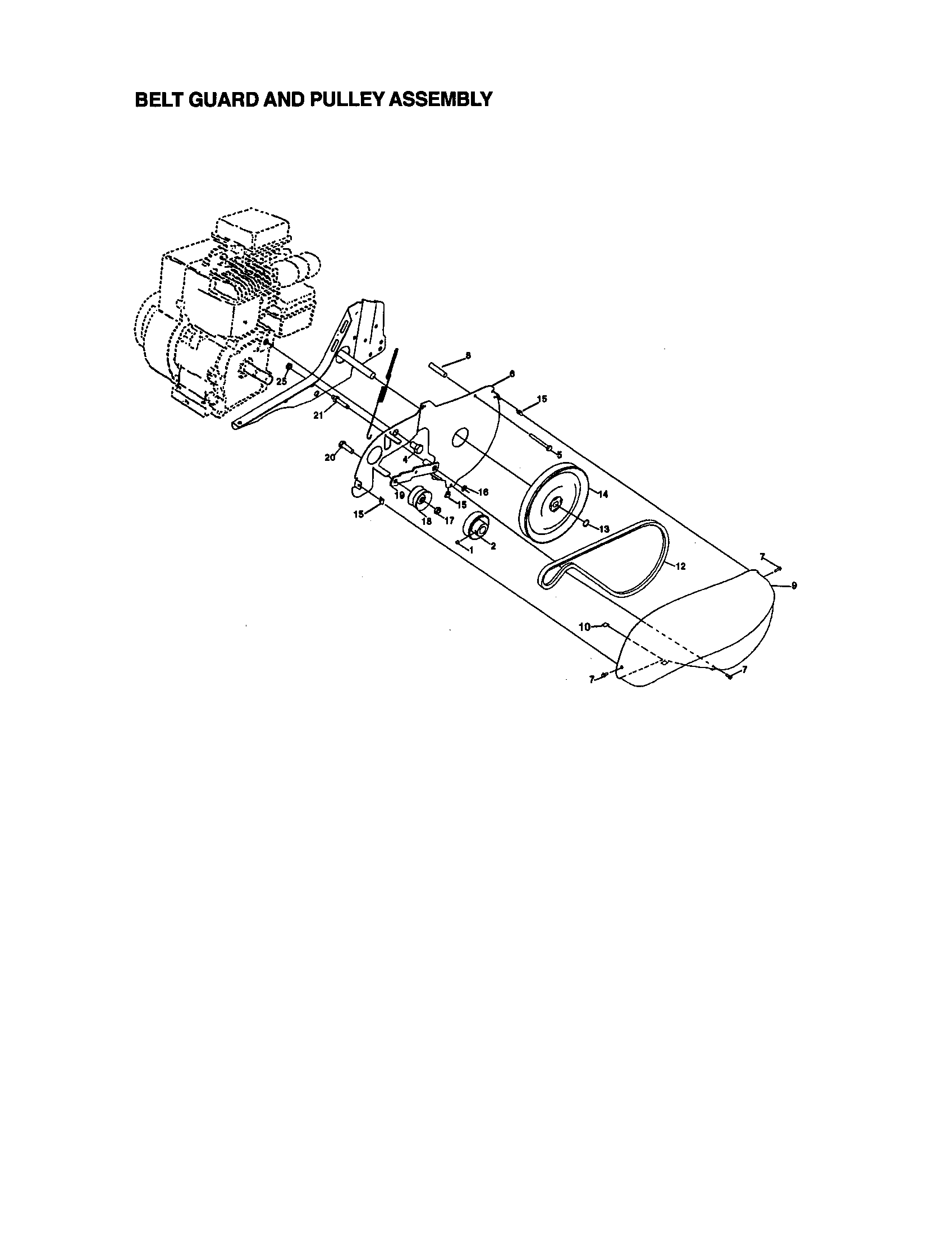 Craftsman 917292381 belt guard and pulley assembly diagram