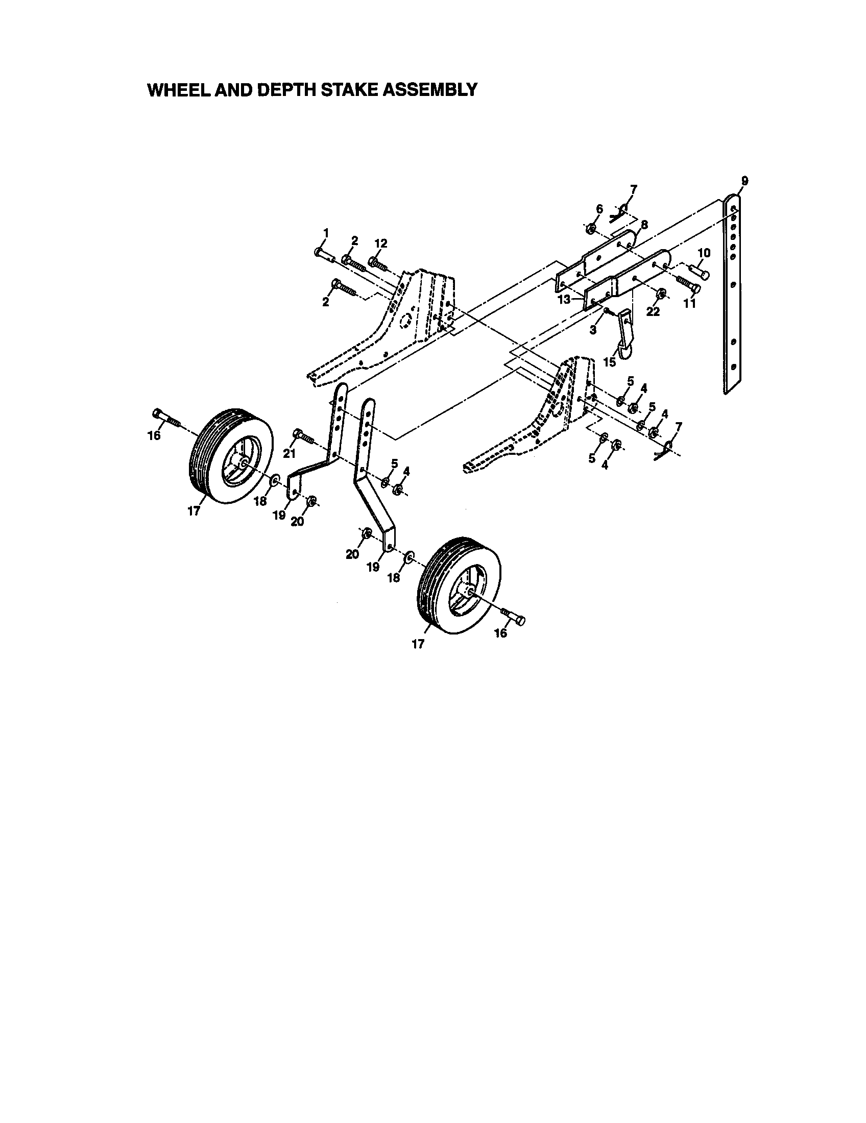 Craftsman 917292381 wheel and depth stake assembly diagram