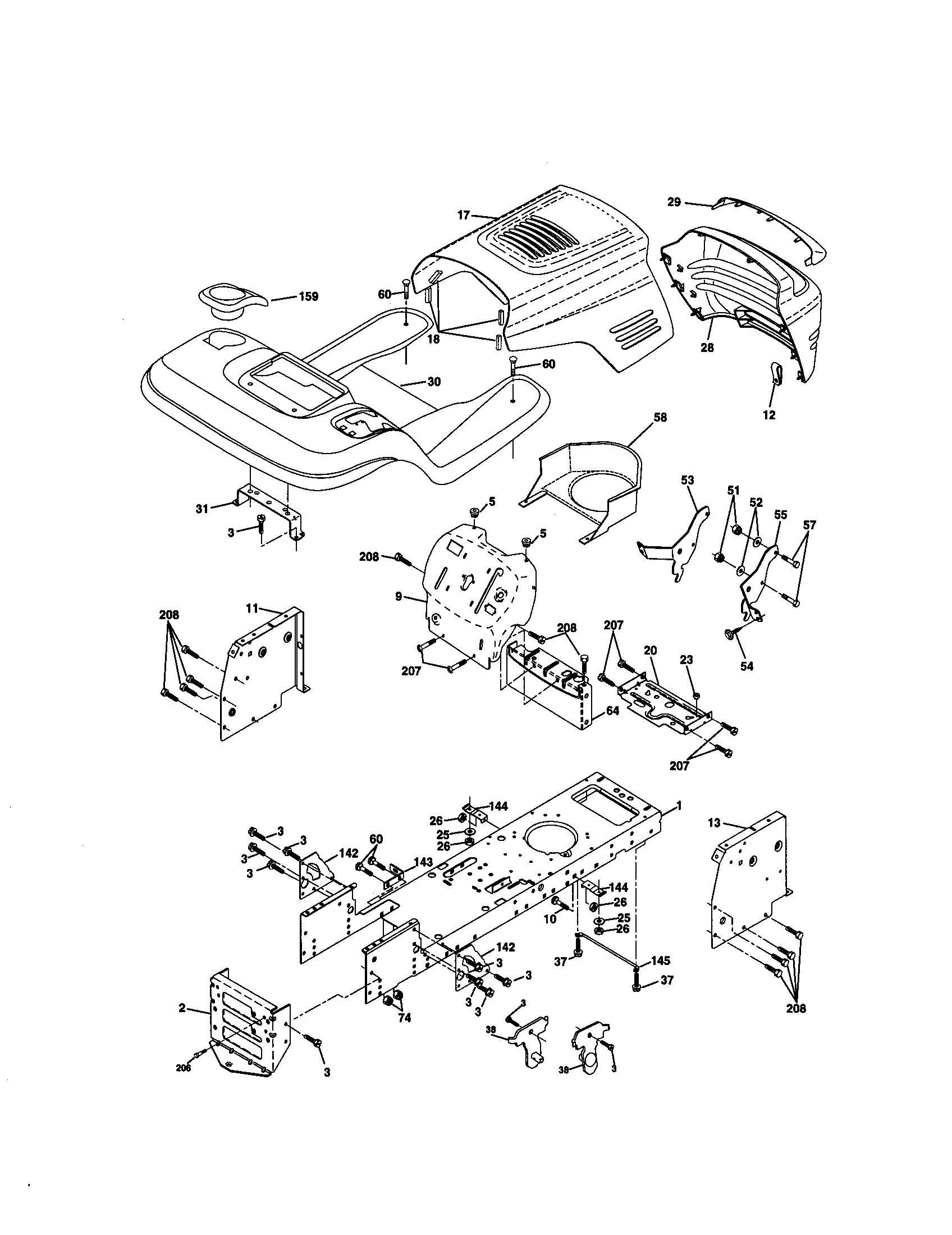 Craftsman 917270960 chassis and enclosures diagram