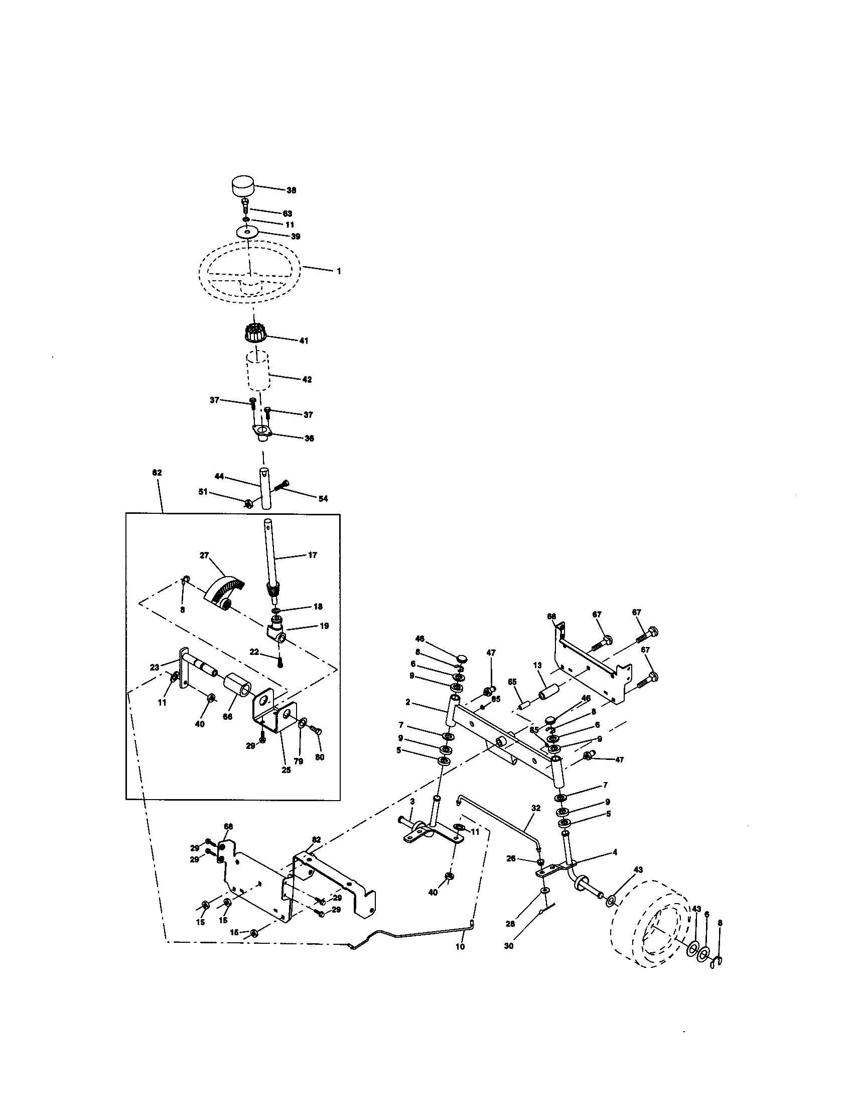 Craftsman 917270960 steering assembly diagram