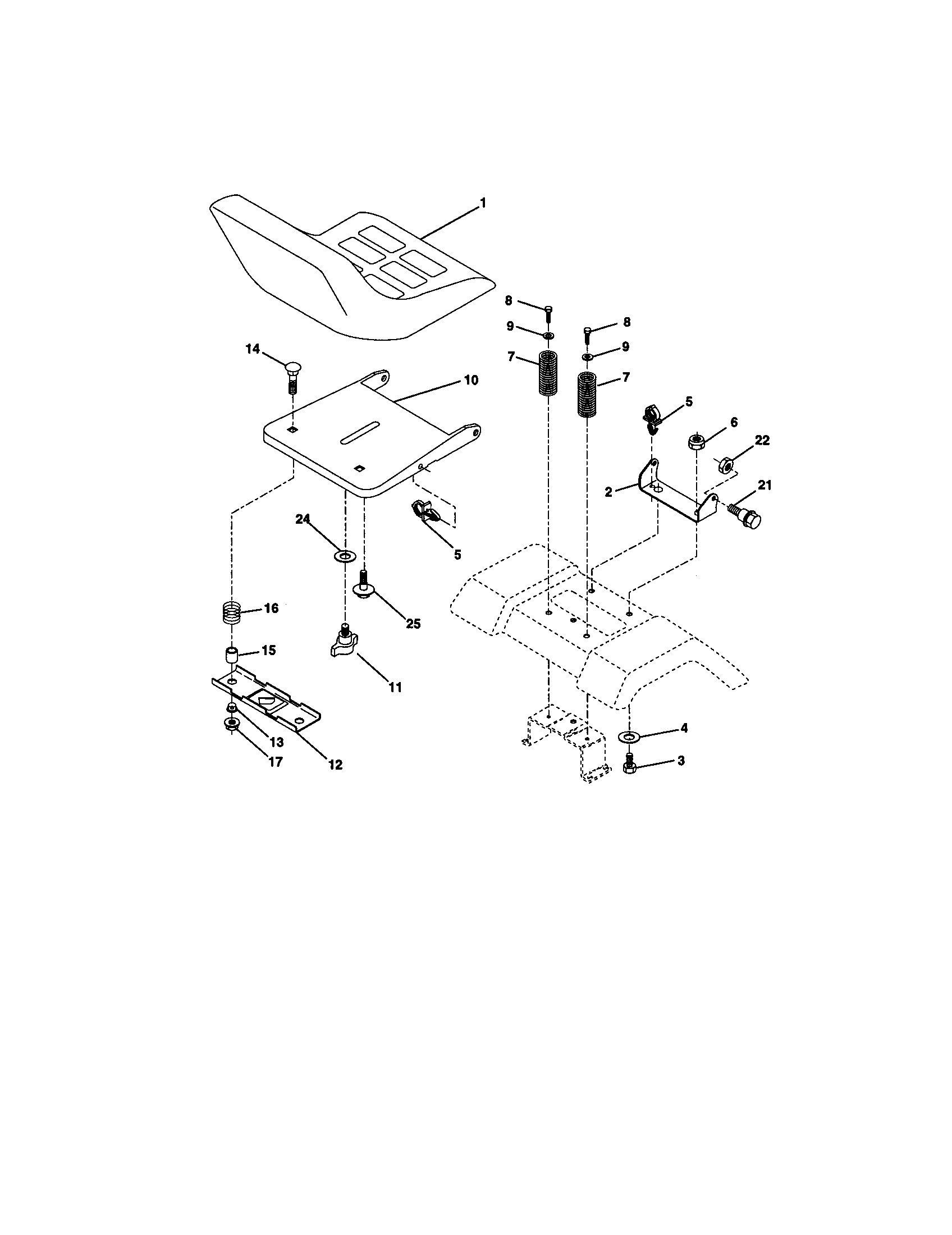 Craftsman 917270960 seat assembly diagram