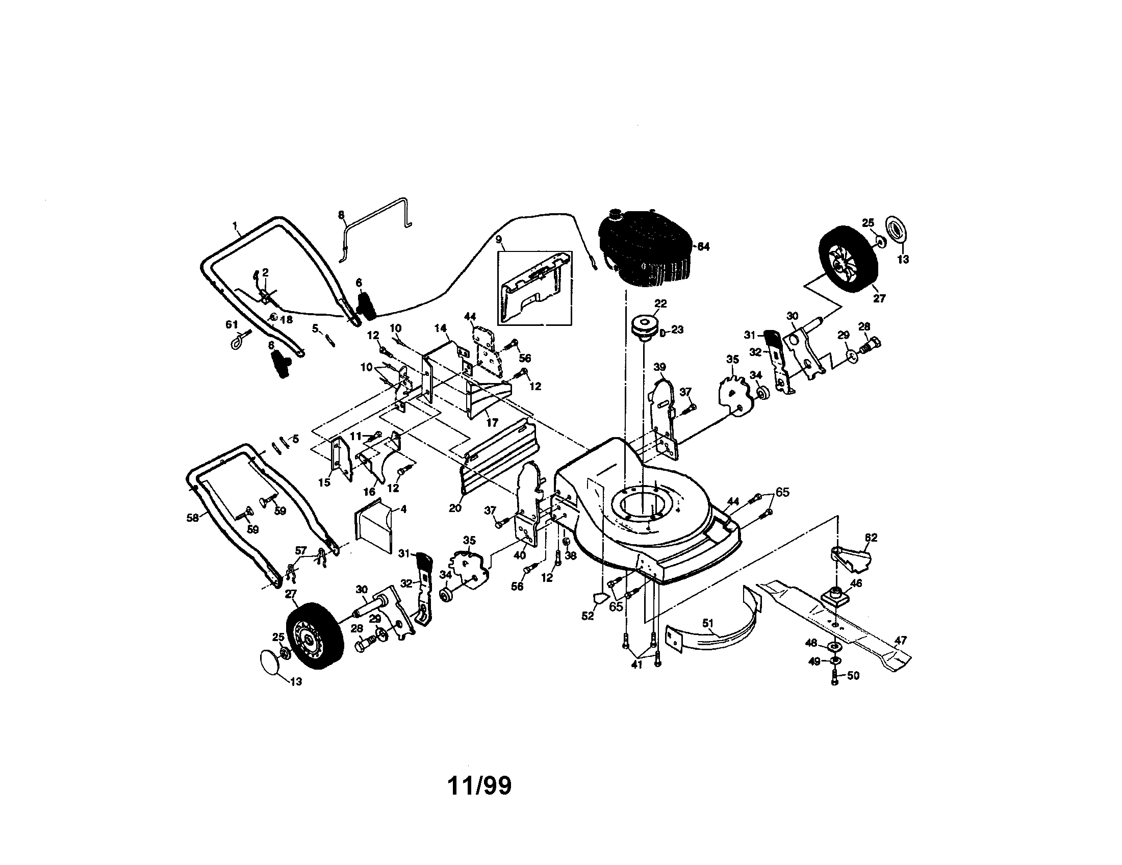 Craftsman 917379582 rotary lawn mower diagram