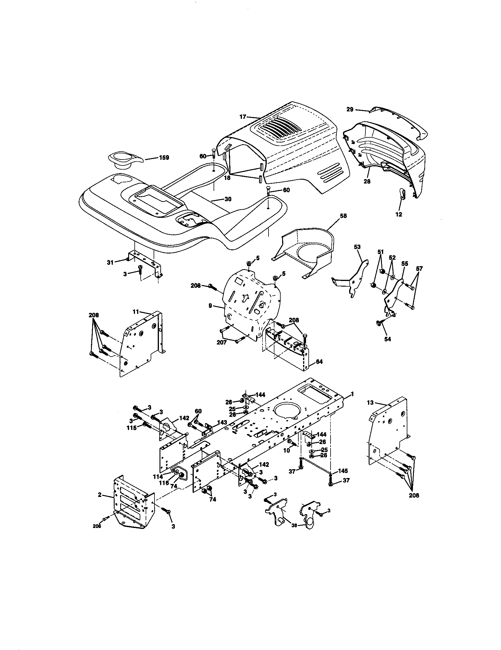 Craftsman 917270951 chassis and enclosures diagram