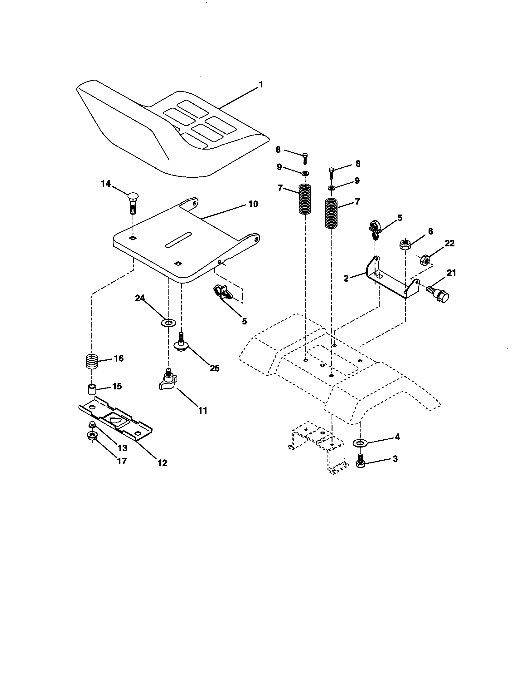Craftsman 917270951 seat assembly diagram