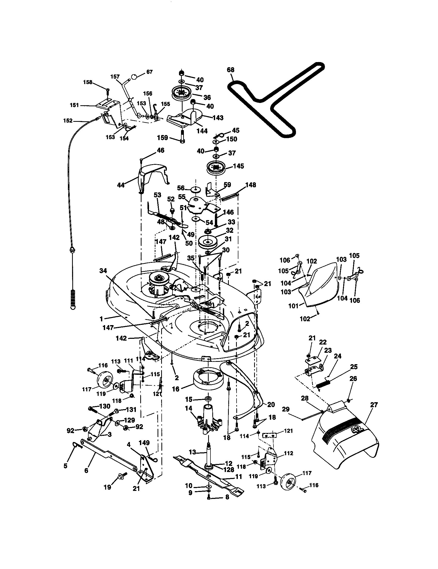 Craftsman 917270951 mower deck diagram