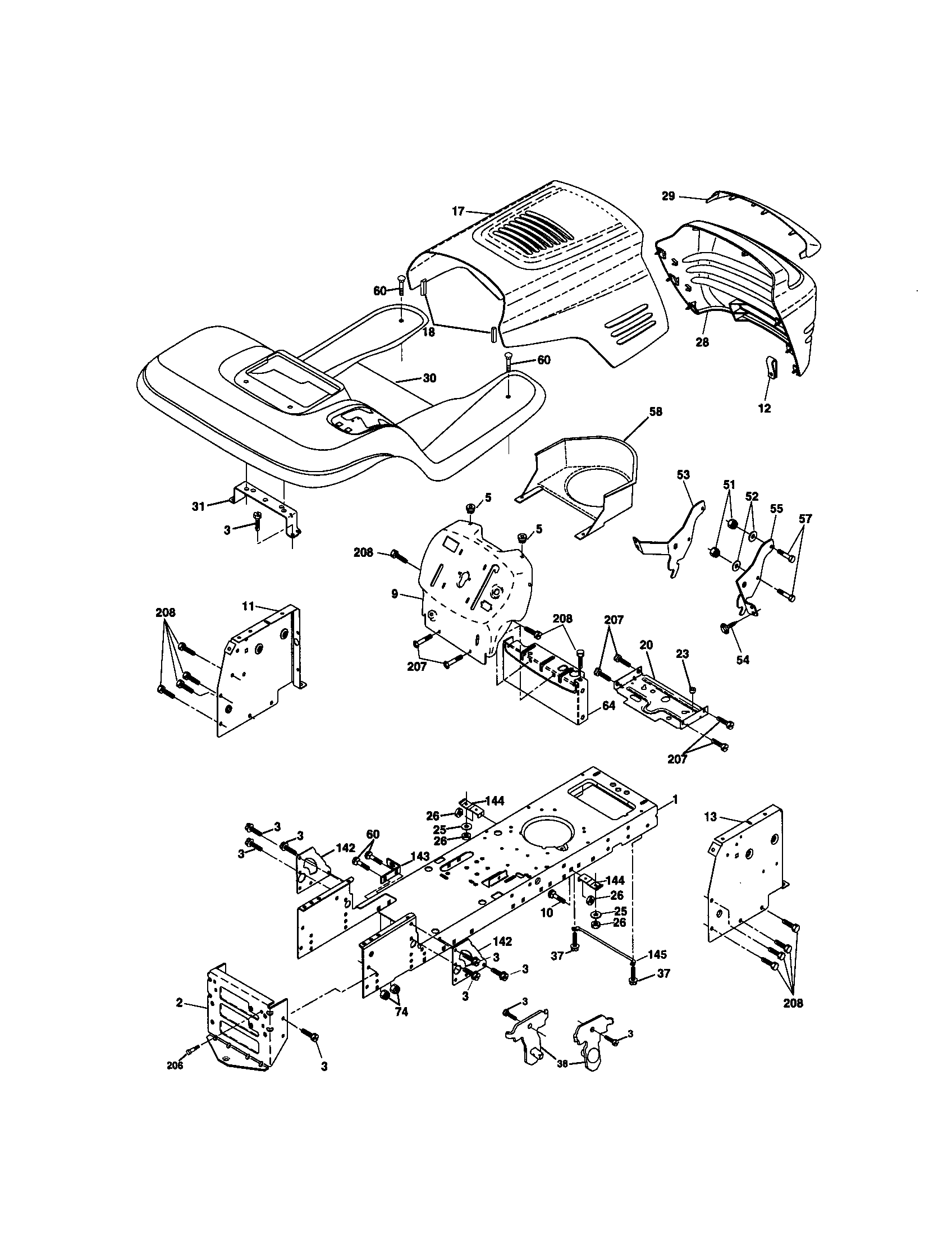Craftsman 917270920 chassis and enclosures diagram