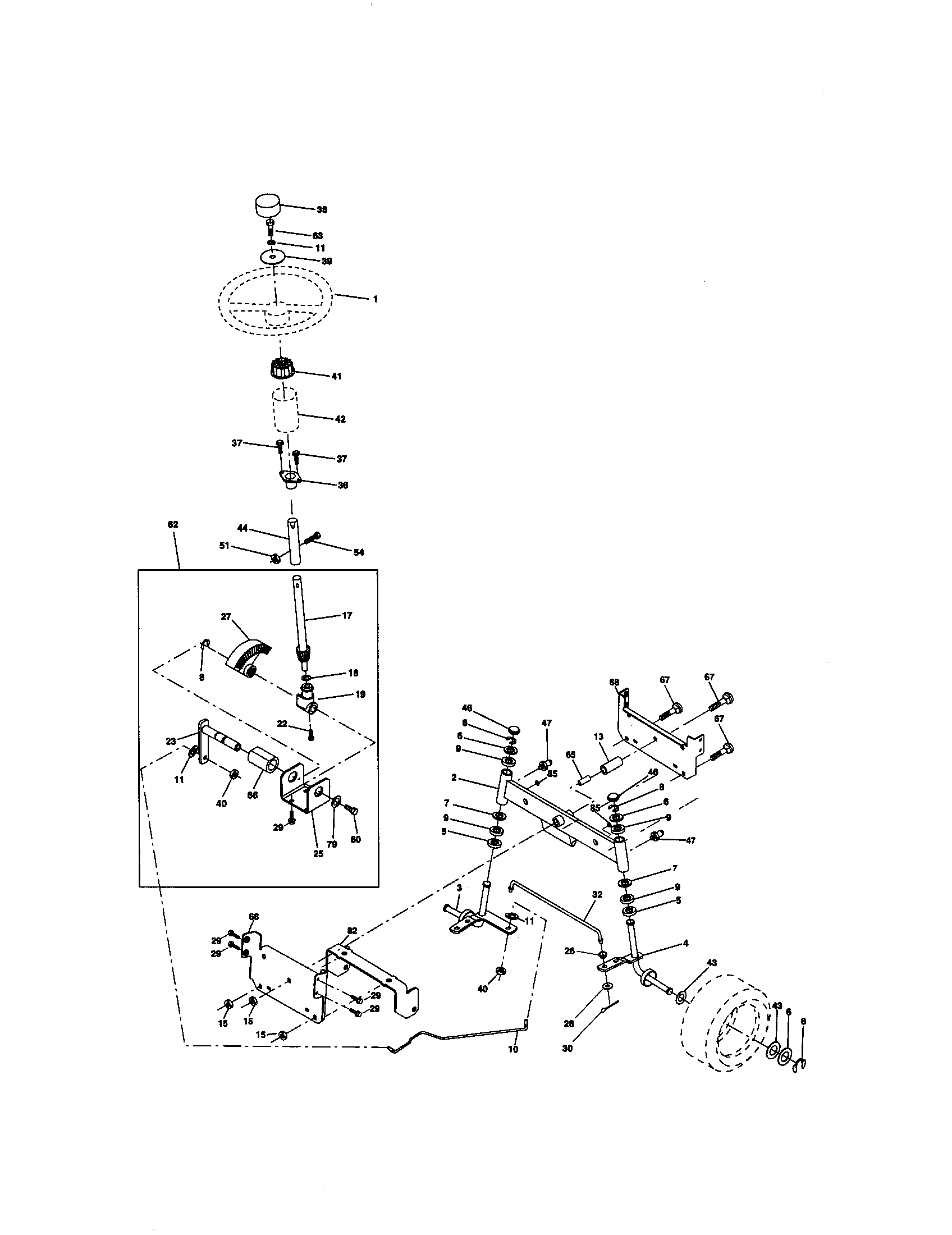 Craftsman 917270920 steering assembly diagram