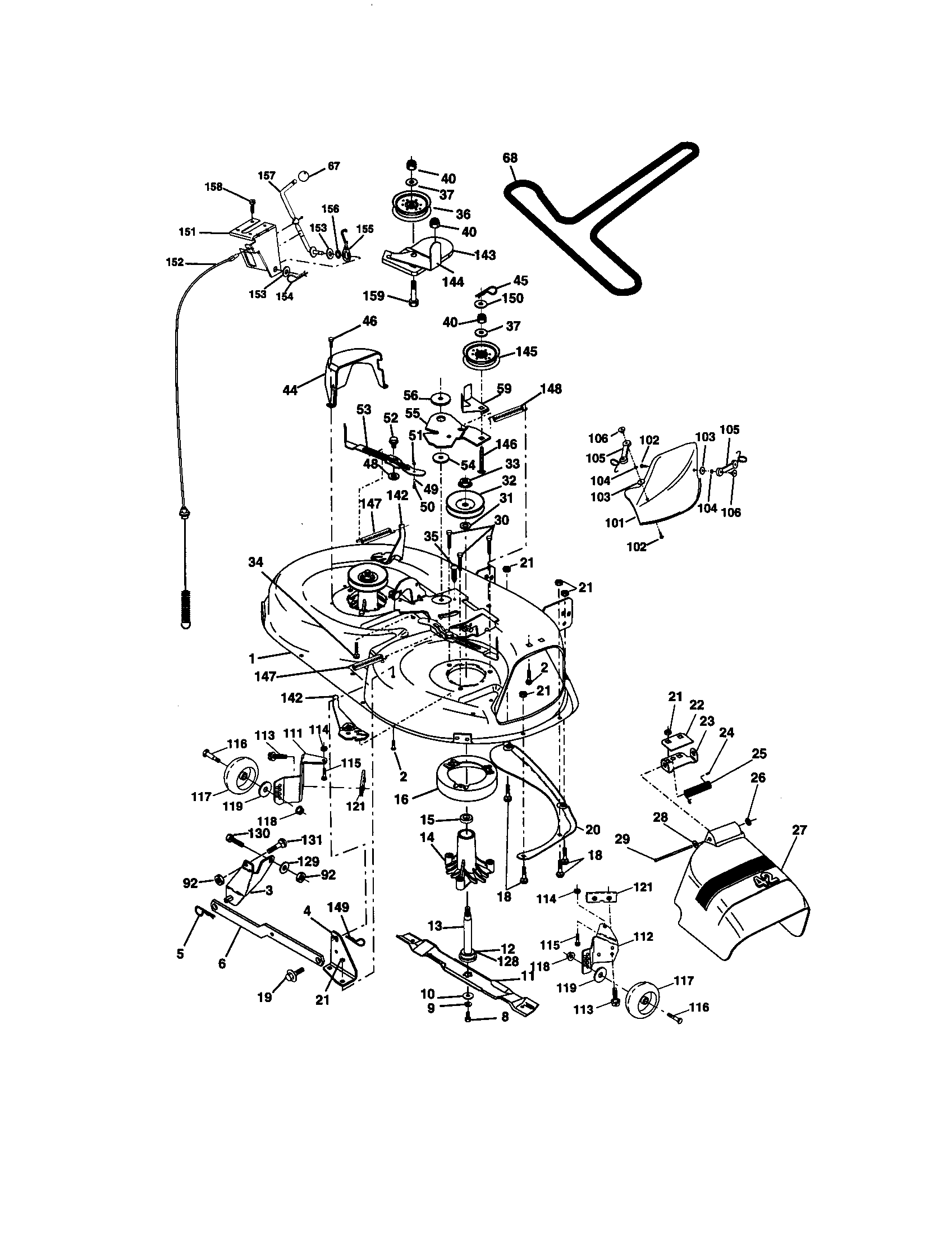 Craftsman 917270920 mower deck diagram