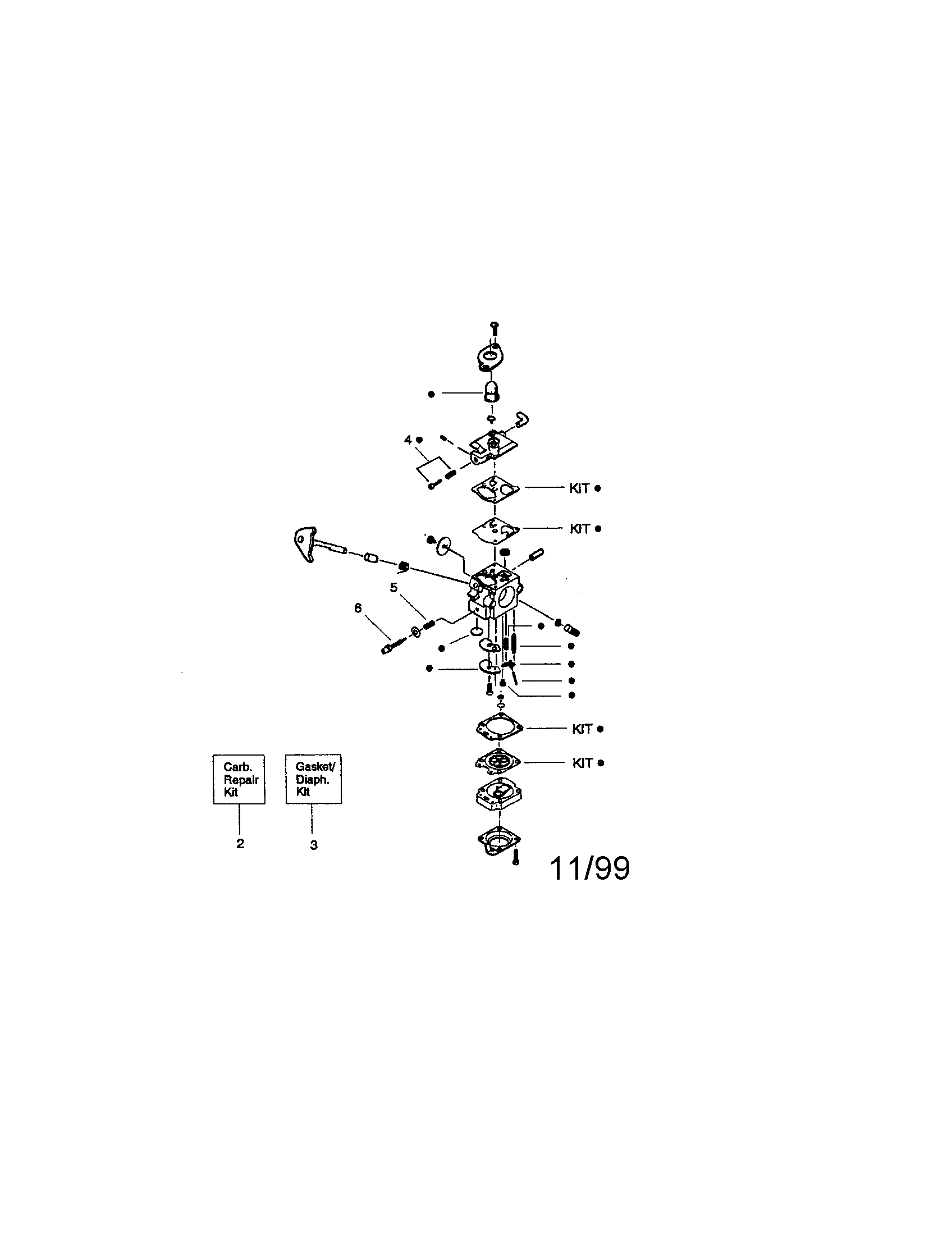Craftsman 358796260 carburetor kit #530069754-wa226 diagram